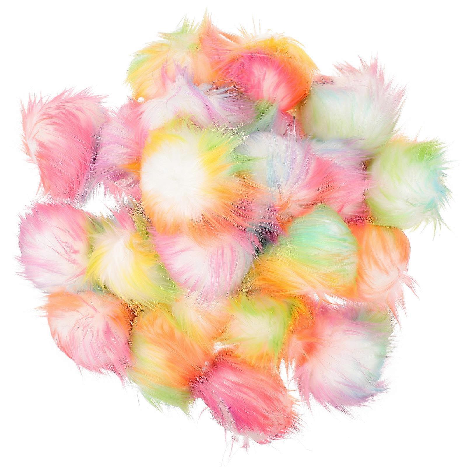 Fluffy Decorative Pom Poms 24Pcs For Winter Hat DIY Projects Assorted Color Handmade Crafts