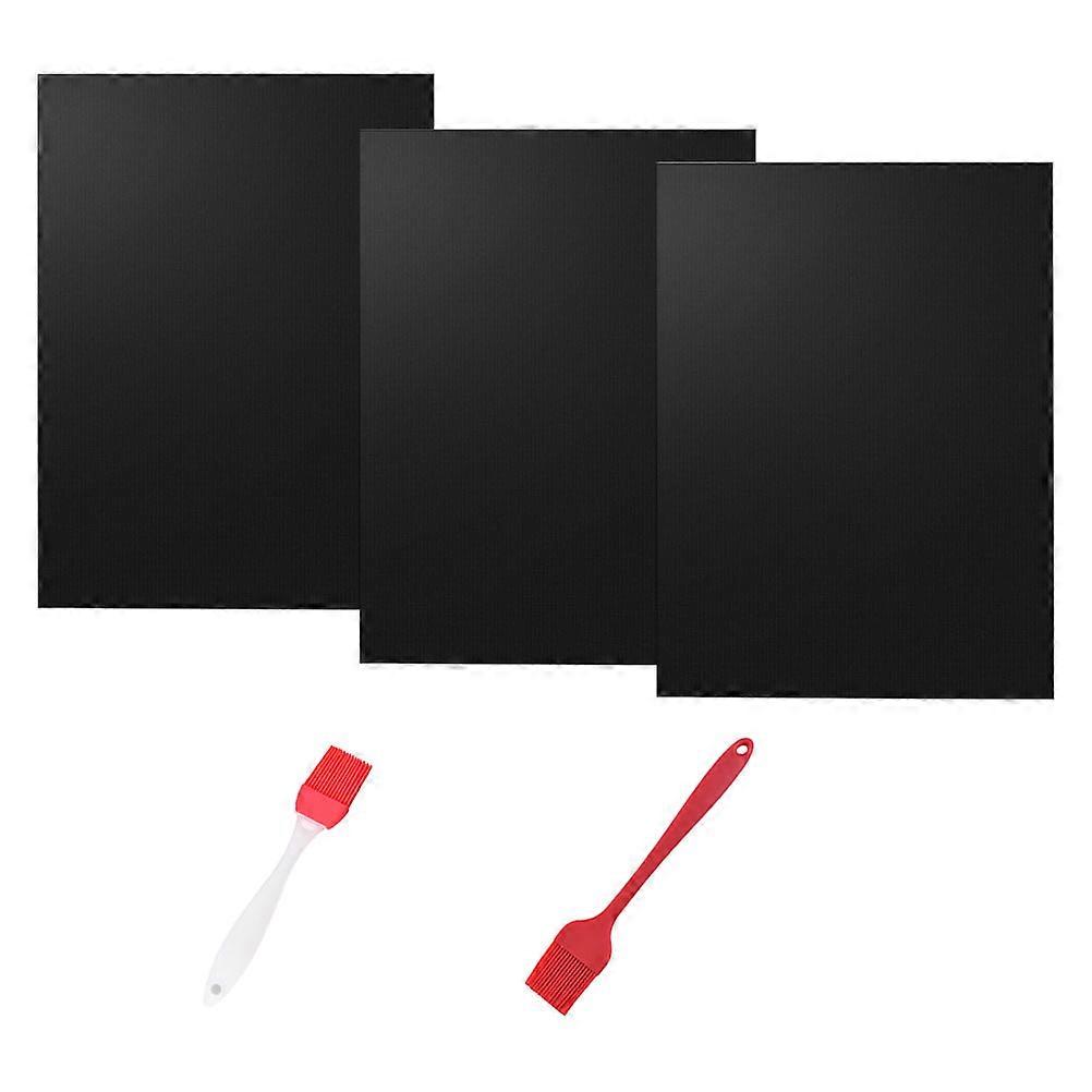 Durable BBQ Mat For Grilling Steak 15.72x12.97inch Easy To Clean 3Set