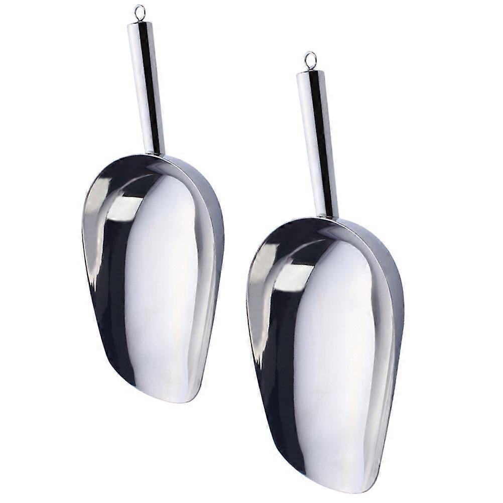 Stainless Steel Flour Multi Functional Kitchen Scoop for Home Use Silver 2 Pcs