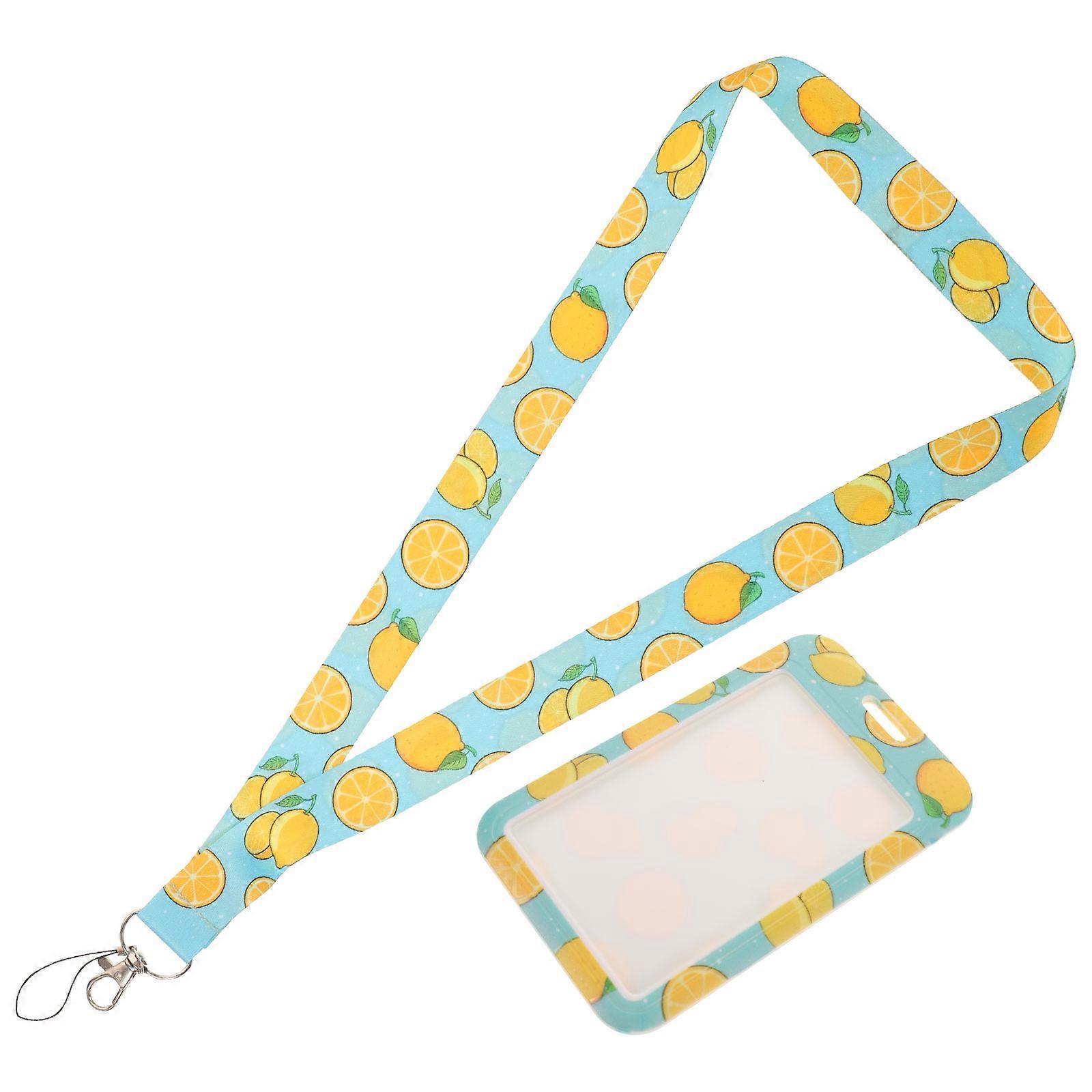 ID Badge Holder with Lanyard for Cards Multi Color Polyester Material