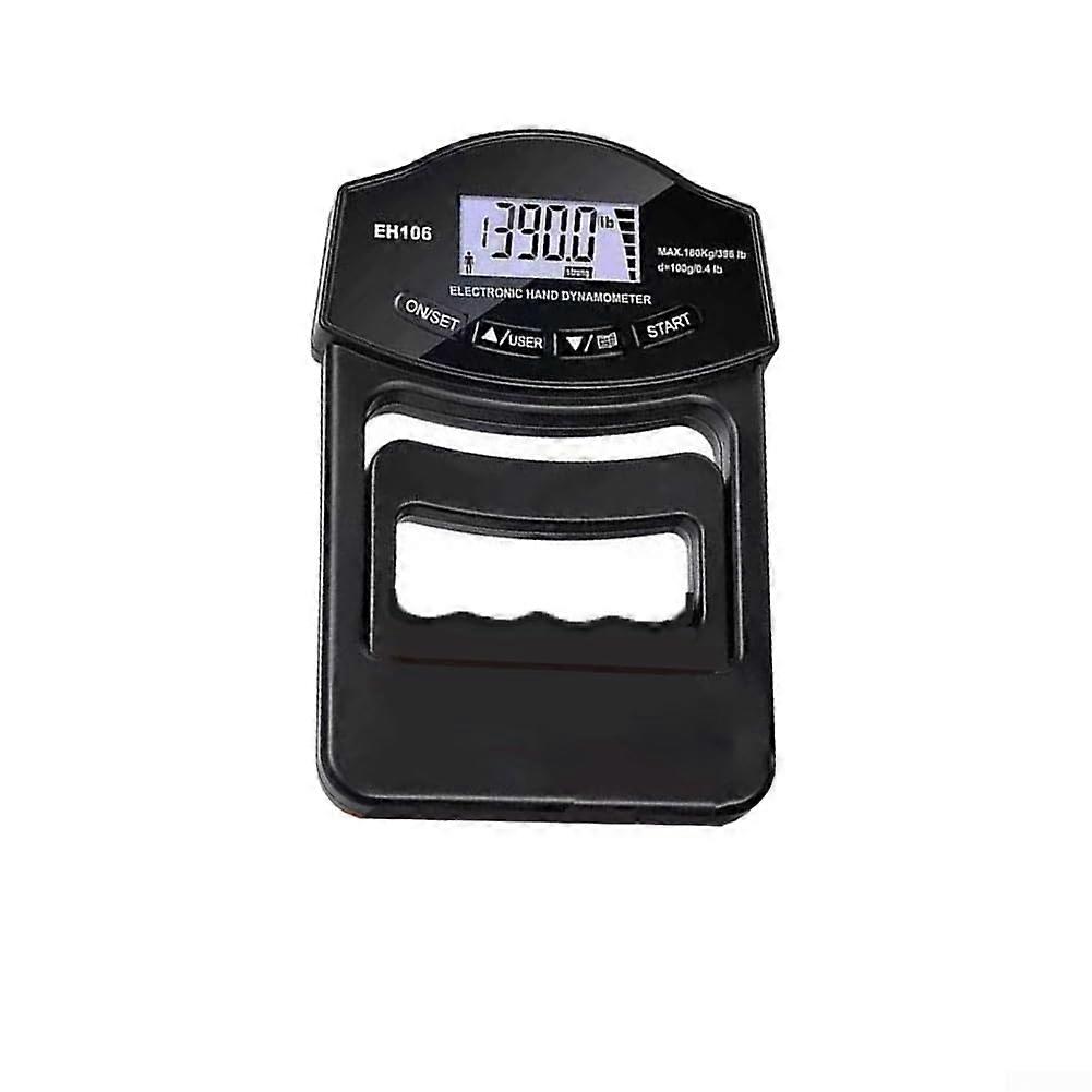 Ergonomic Electronic Grip Strength Meter with Height Strain Sensor, Adjustable User Settings, Black Color