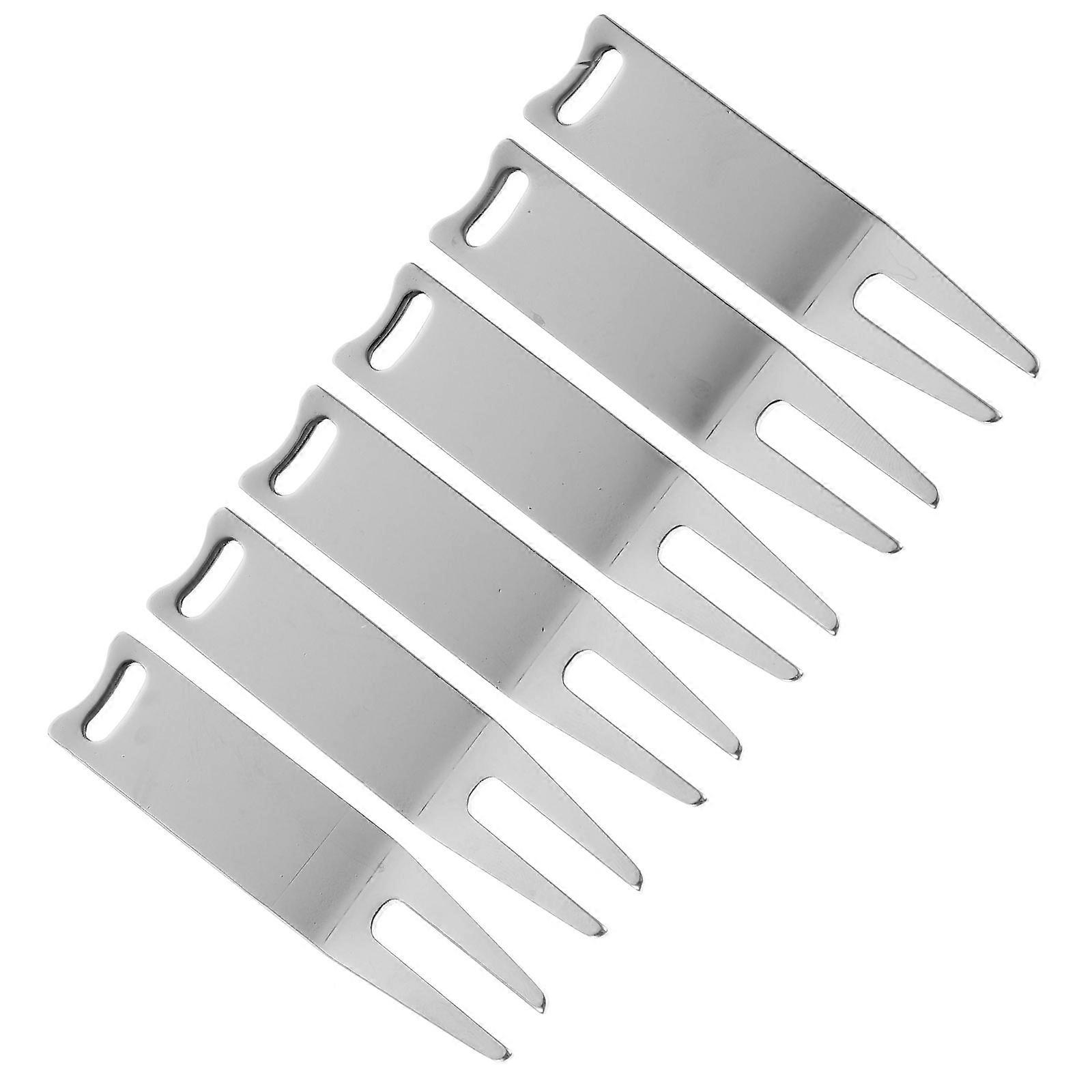 Silver Divot Repair Tool with Smooth Surface for Sports Portable Golfing Tool Small and Light 6pcs