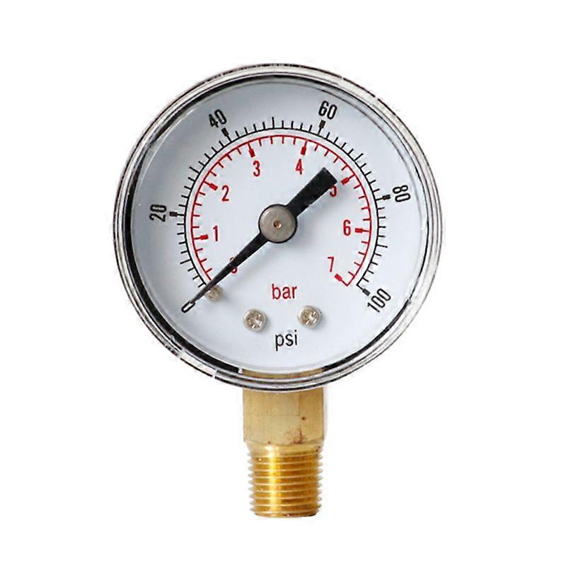 Pressure Gauge 40mm Dial 1/8" BSPT Bottom Handle 15,30,60.100,160 200, 300 PSI & Bar for Air, Gas, Water, Fuel, Liquid