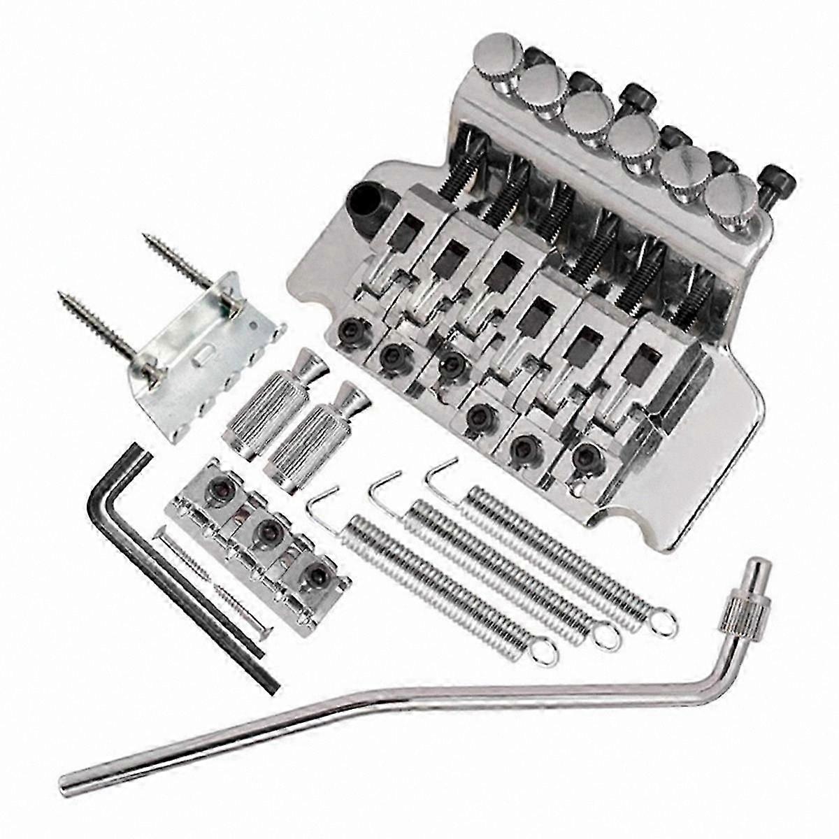 Silver Twin-Vibrator Bridge System for Electric Guitars with Vibrato Functionality