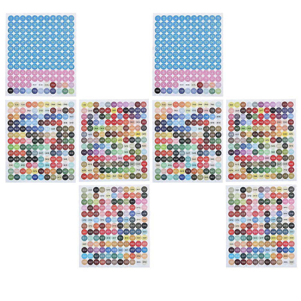 8PCS Decorative Cross Stitch Number Stickers for Jar & Container Organization Labels
