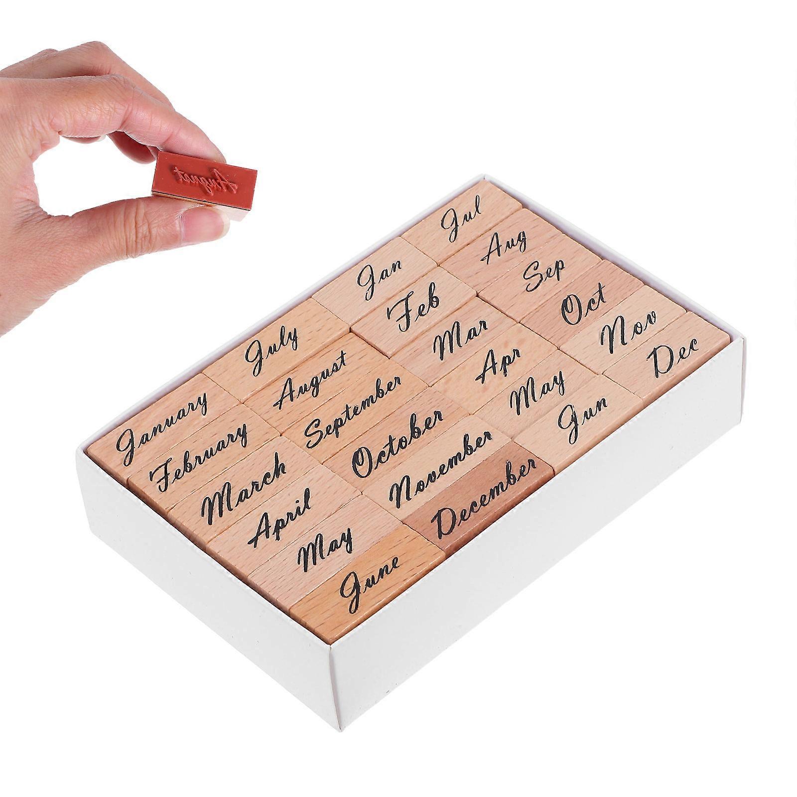 Versatile Rubber Stamp Set 24Pcs For Creating Cards Artists Monthly Design Comfortable And Sturdy Material