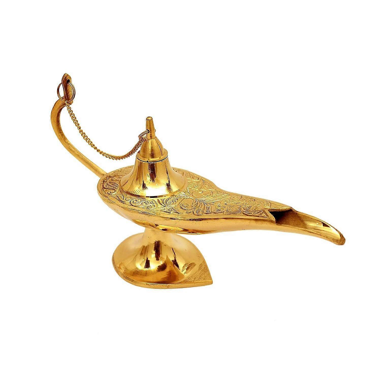 Antikk messing Aladdin Chirag lampe (gylden)