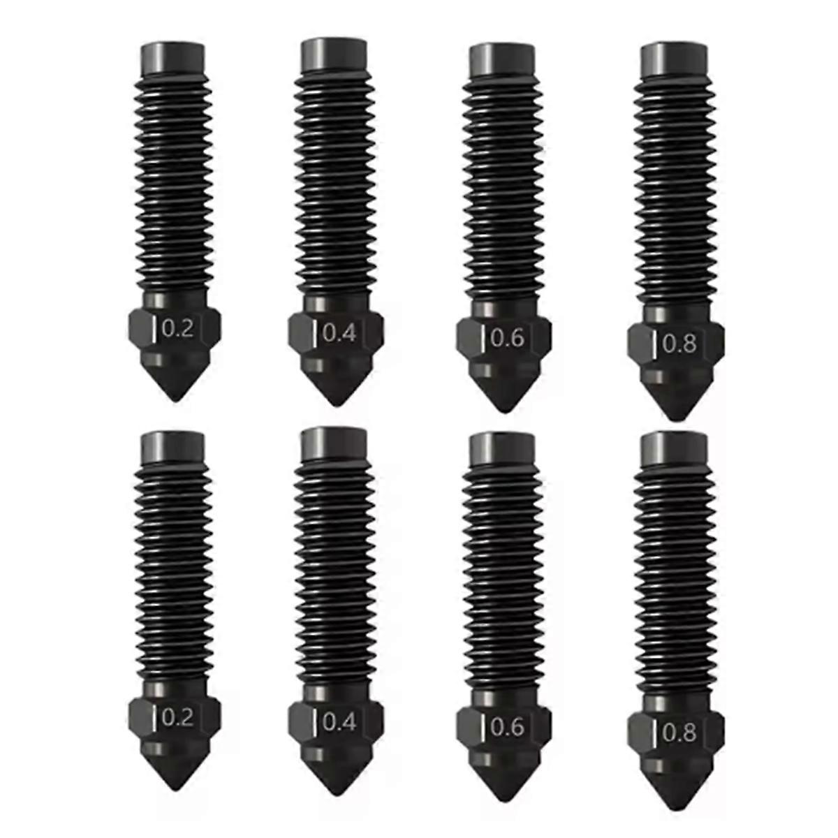 8pcs for Centauri Carbon High-Speed Hardened Steel Nozzle 0.2+0.4+0.6+0.8MM for Carbon 3D Printer A