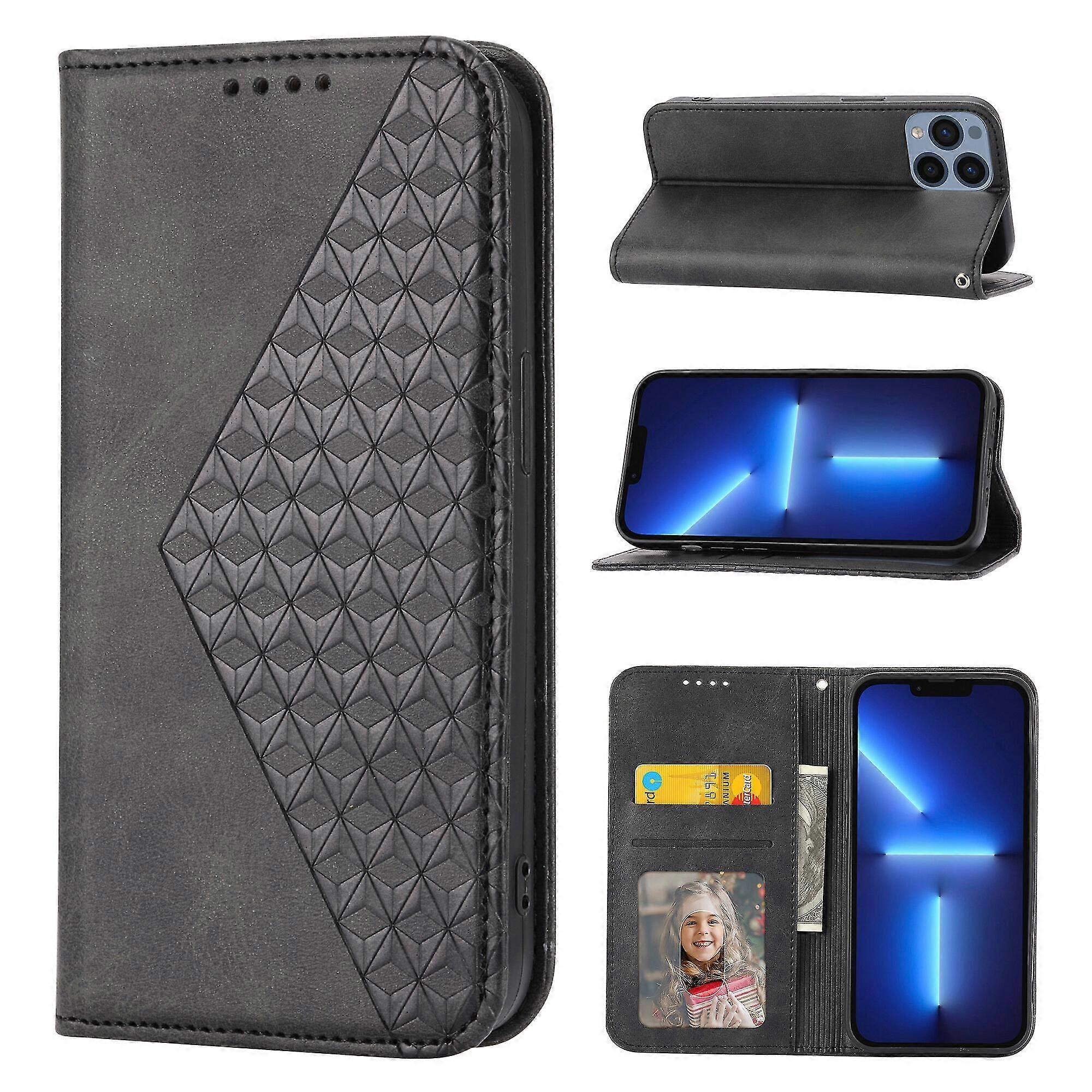 For iPhone 14 Pro Max Case, Leather Wallet Flip Case With Strap