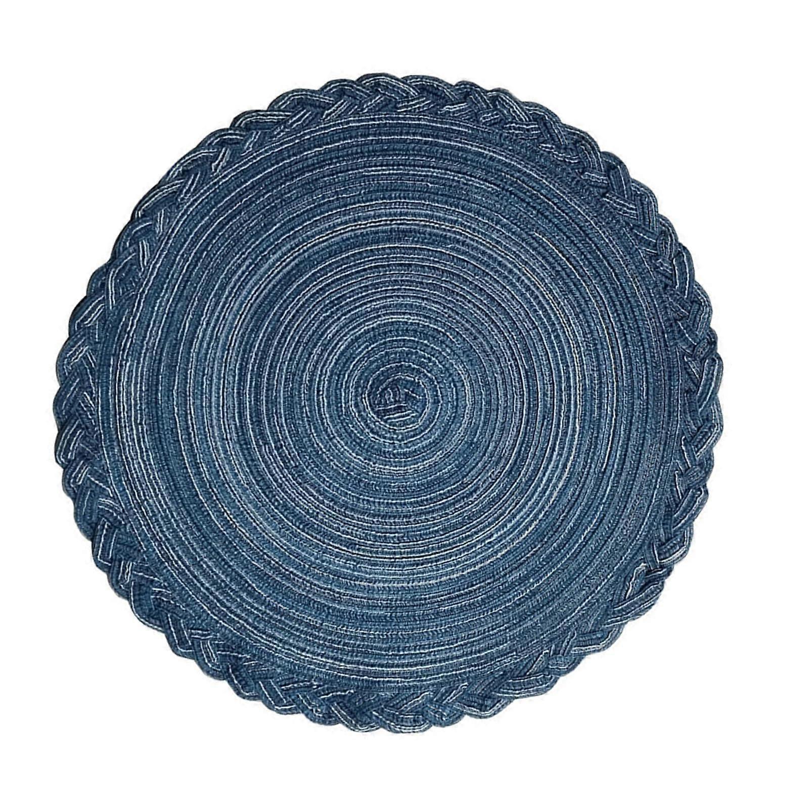 Functional cotton coasters for kitchen countertops and dining tables with nonslip base and blue lace.