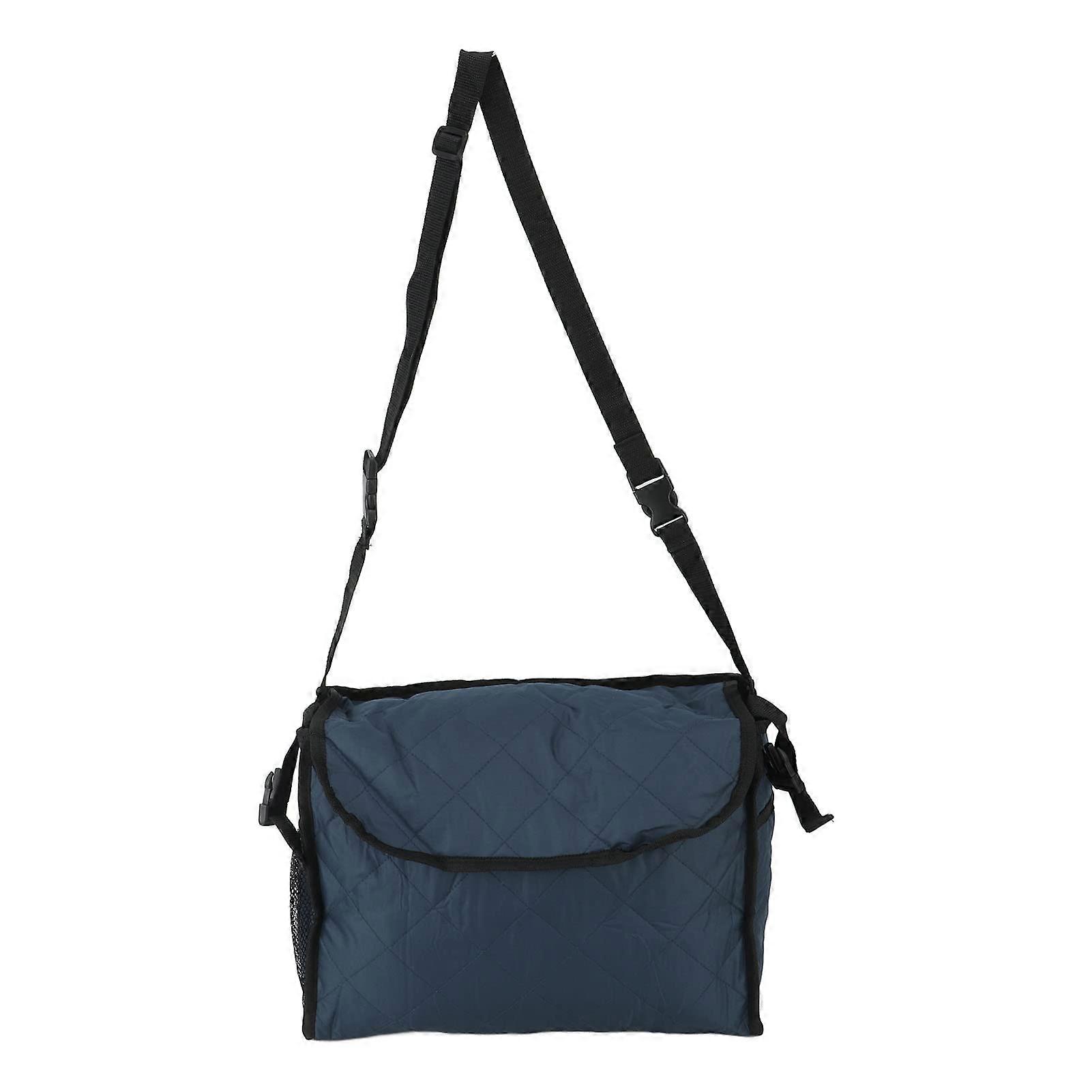 Wheelchair bag, large capacity, foldable, oneshoulder storage, hanging bag for walking aids, rollators, navy blue