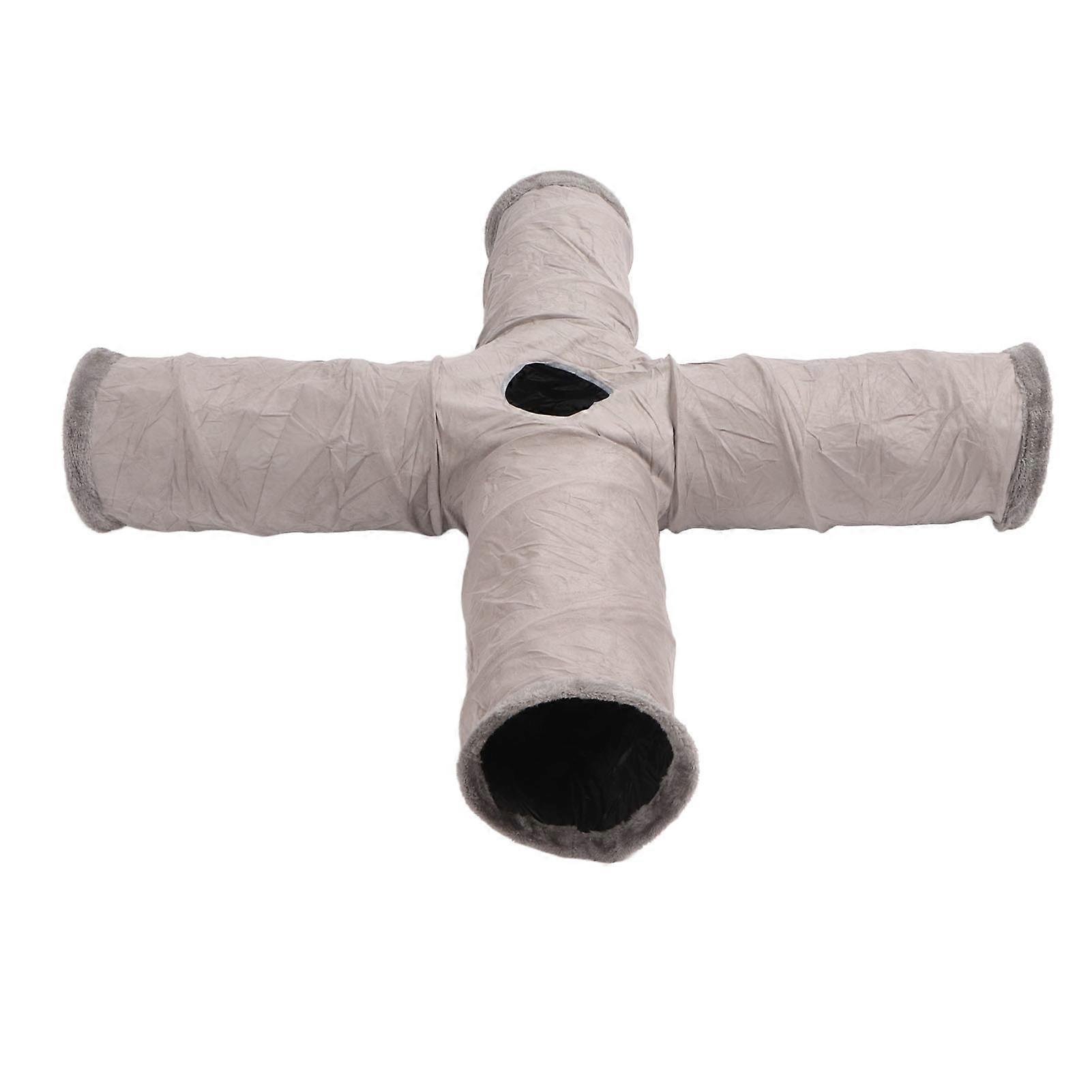 Interactive Cat Tunnel Toys Set, Foldable Plush Tube, Vibrant Colors