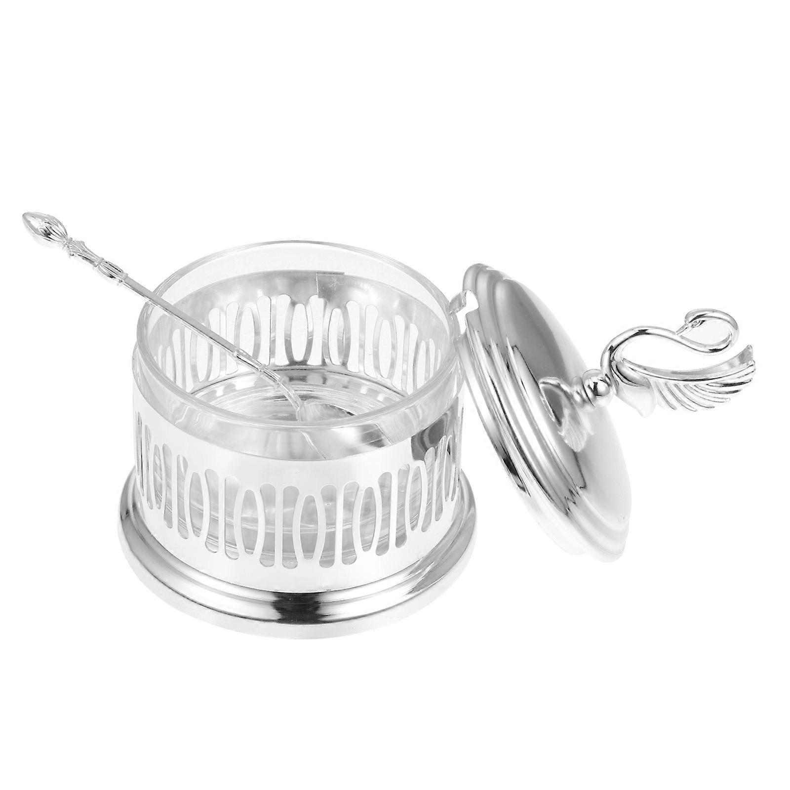 Condiment Container Kitchen Seasoning Jar Home Use Hollow Design Silver 1Pcs