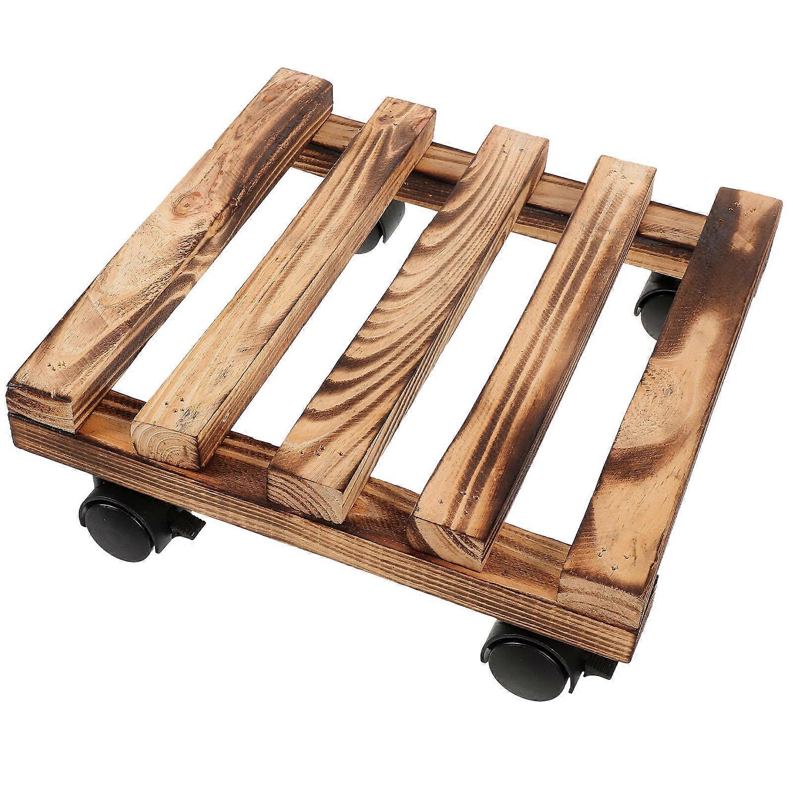 Wooden Balcony Flowerpot Rack Decorative Stand for Storage Use Plastic