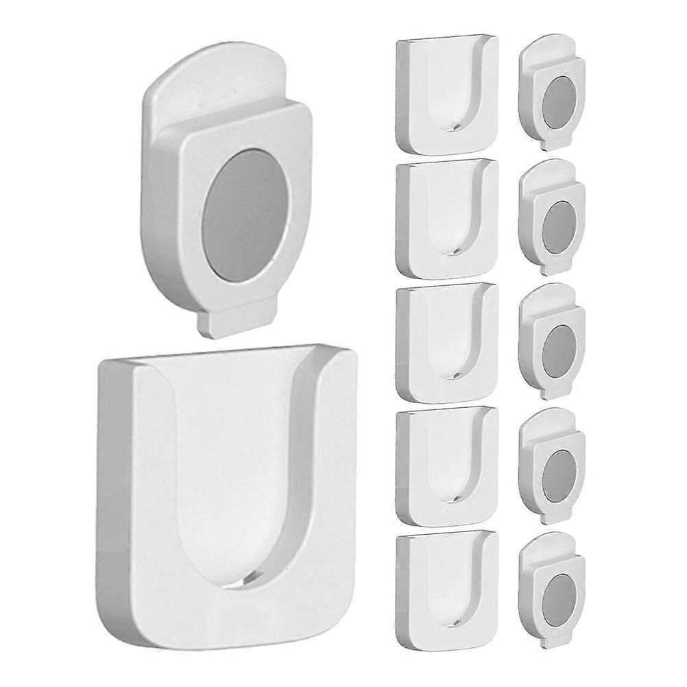 Magnetic Remote Control Storage Organizer 6 Sets Compact Design For Home Organization White ABS Material