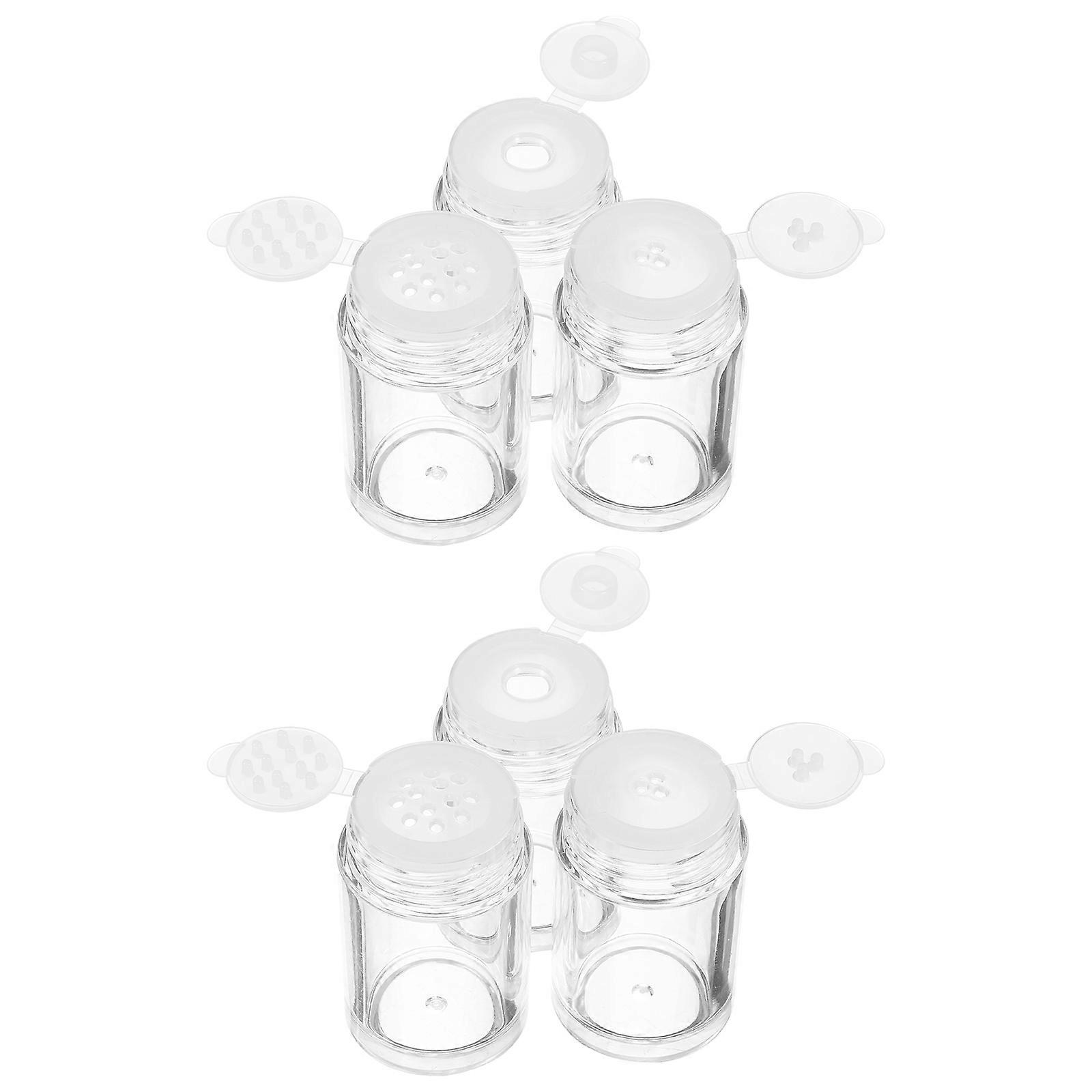 6Pcs Loose Powder Bottles Open Hole Flip Type