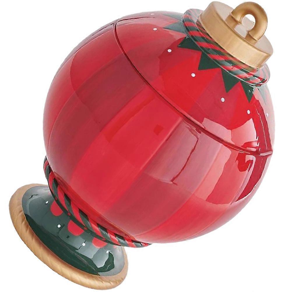 Unique Christmas Candy Storage Round Cup With Handle For Home Furnishing In Red Resin 1Pcs