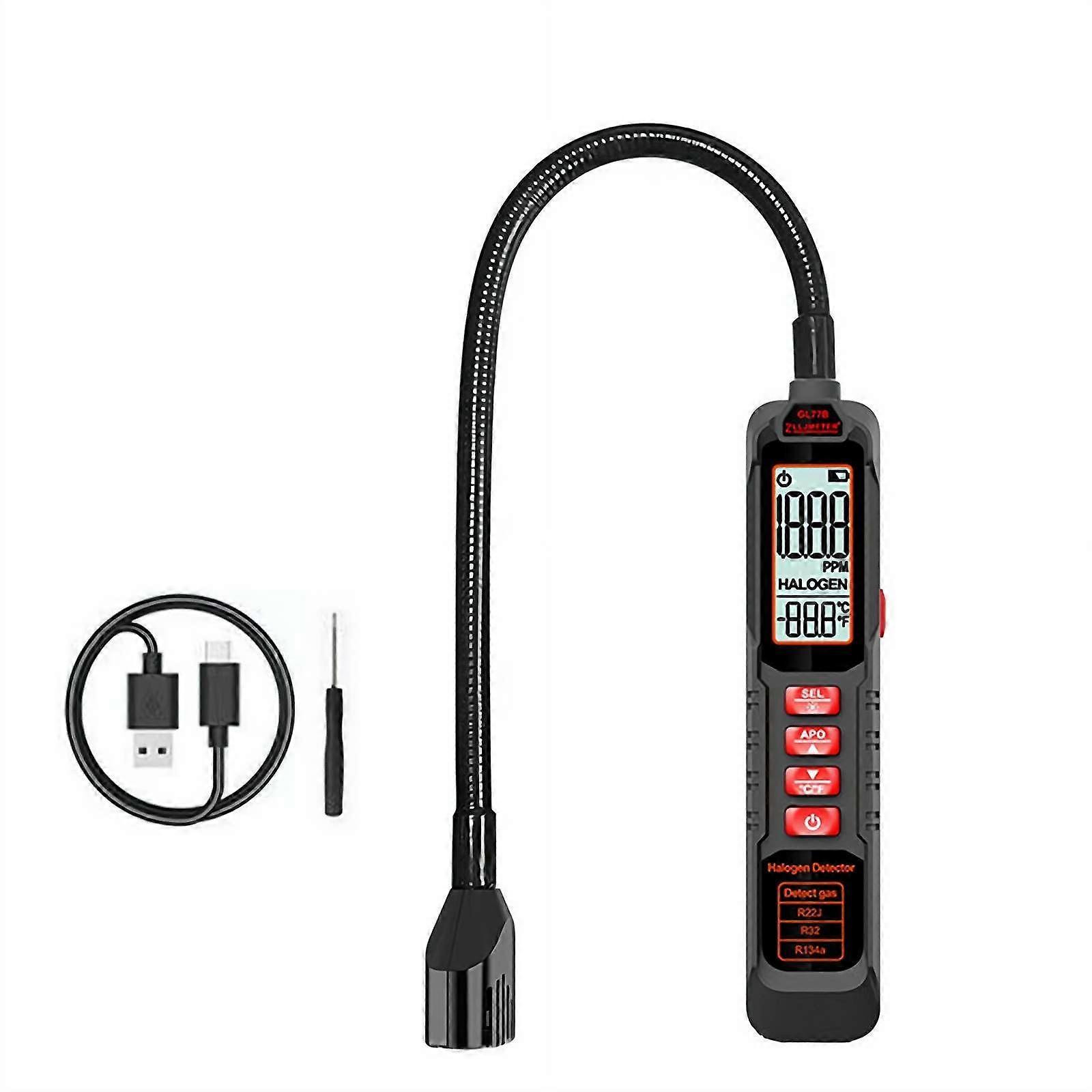 Refrigerant Leak Detector, Freon Leak Detector, HVAC Leak Detector, 1ppm Resolution, Field Piece Leak Detector for HFCs, HFCs (Black Rechargeable)
