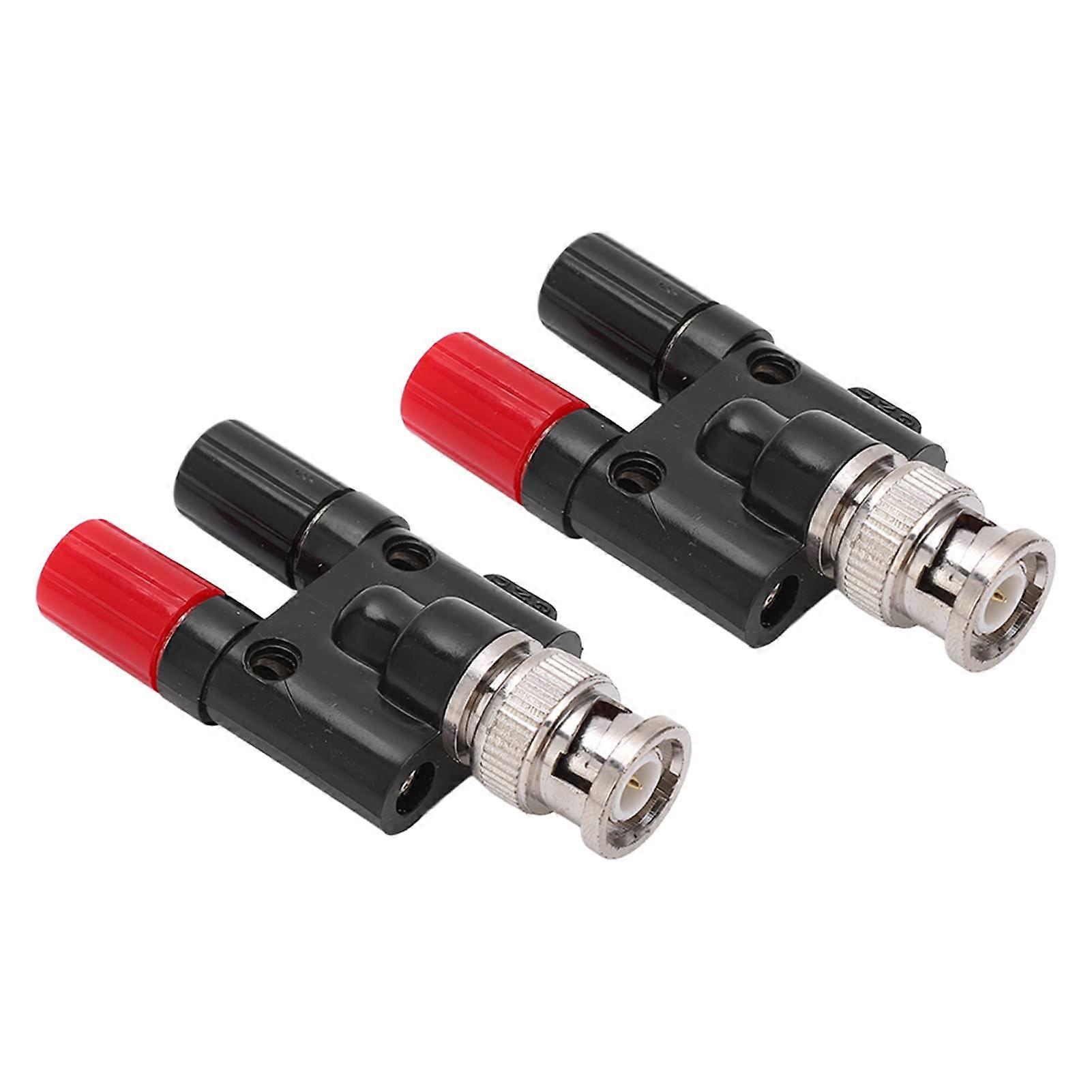 BNC Male to Dual Banana Plug Adapter, High Performance Brass ABS for Electronics, Computers, and Industrial Devices, 2 Pieces