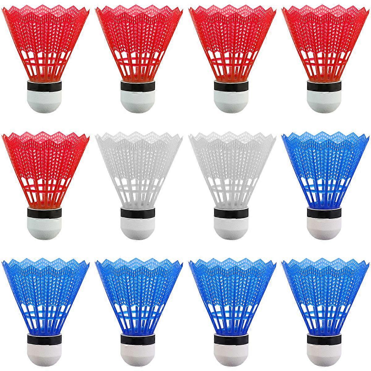 VORCOO 12Pcs Nylon Crown Shuttlecocks Training Badminton Balls with Great Stability and Durability for Indoor Outdoor Sports