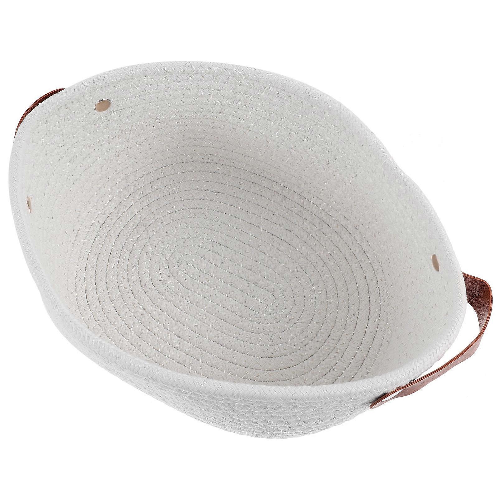 Storage Basket Cotton Rope Woven Basket Decorative Display White Function for 1Pack