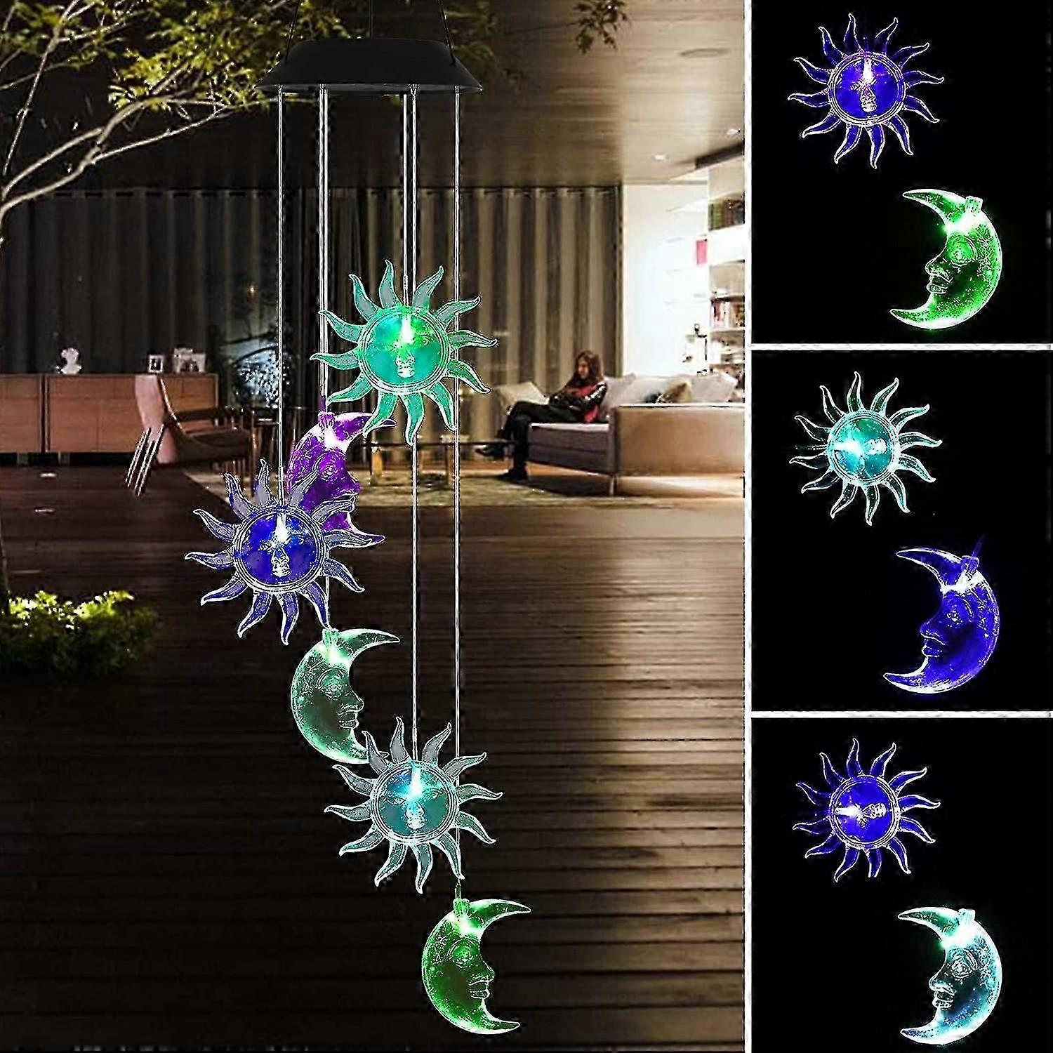 Solar Wind Chime Lamp, Color Changed Led Hanging Solar Wind Chimes Waterproof