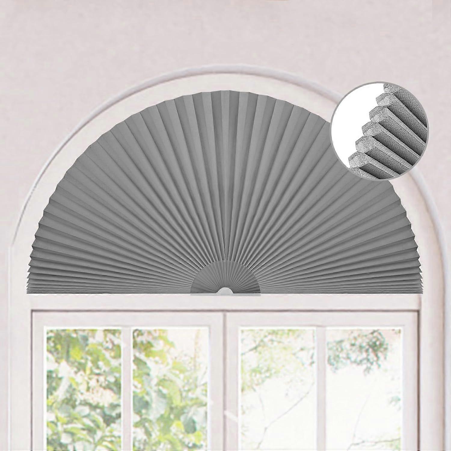 Arch Window Shade Blackout Half Circle Cellular Shades Cordless No Drill Stick on Cut to S