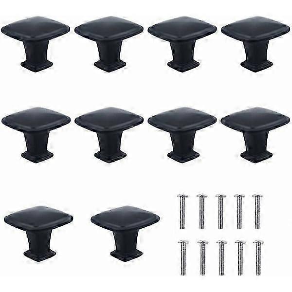 10 Pcs Matte Black Cabinet Knobs Drawer Knobs 30MM Aluminum Alloy One Hole Drawer Pull Handle Cabinet Knobs Door Pulls with Screws for Cabinet