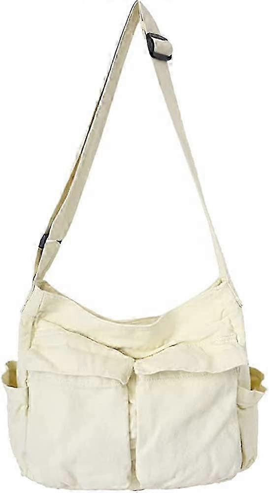 Canvas Messenger Bag Large Hobo Crossbody Bag with Multiple Pockets...