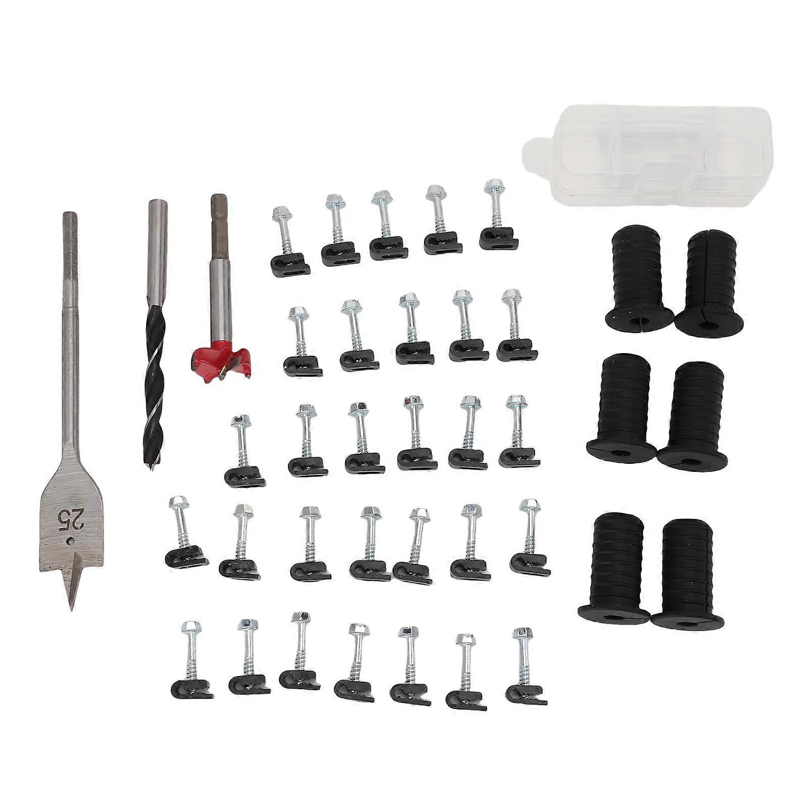 Cable Routing Kit Wire Clips Grommets 1 and 5/16 Inch Drill Bits Wall Pass Through Wiring Installation Set