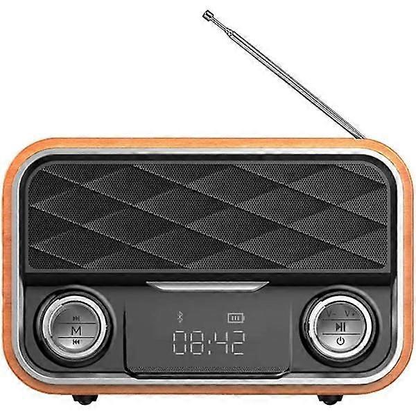 Bluetooth-Retro-Radio mit AUX/FM, Backup-Radio mit Antenne, klarer Klang