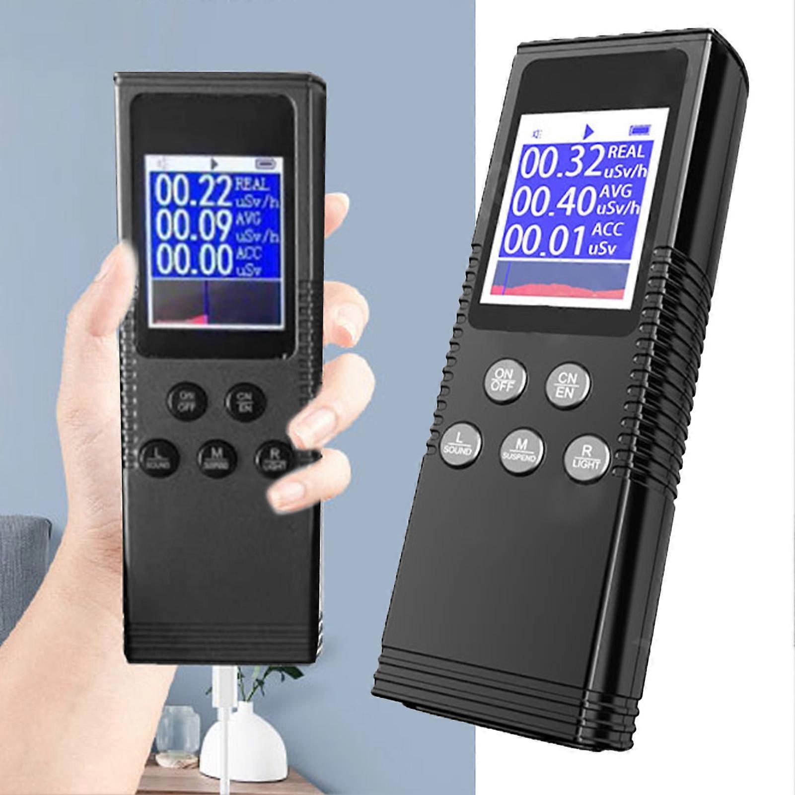 Geiger Counter HFS 01 Digital Radiation Monitor 3.7V 1000mAh Gray Black