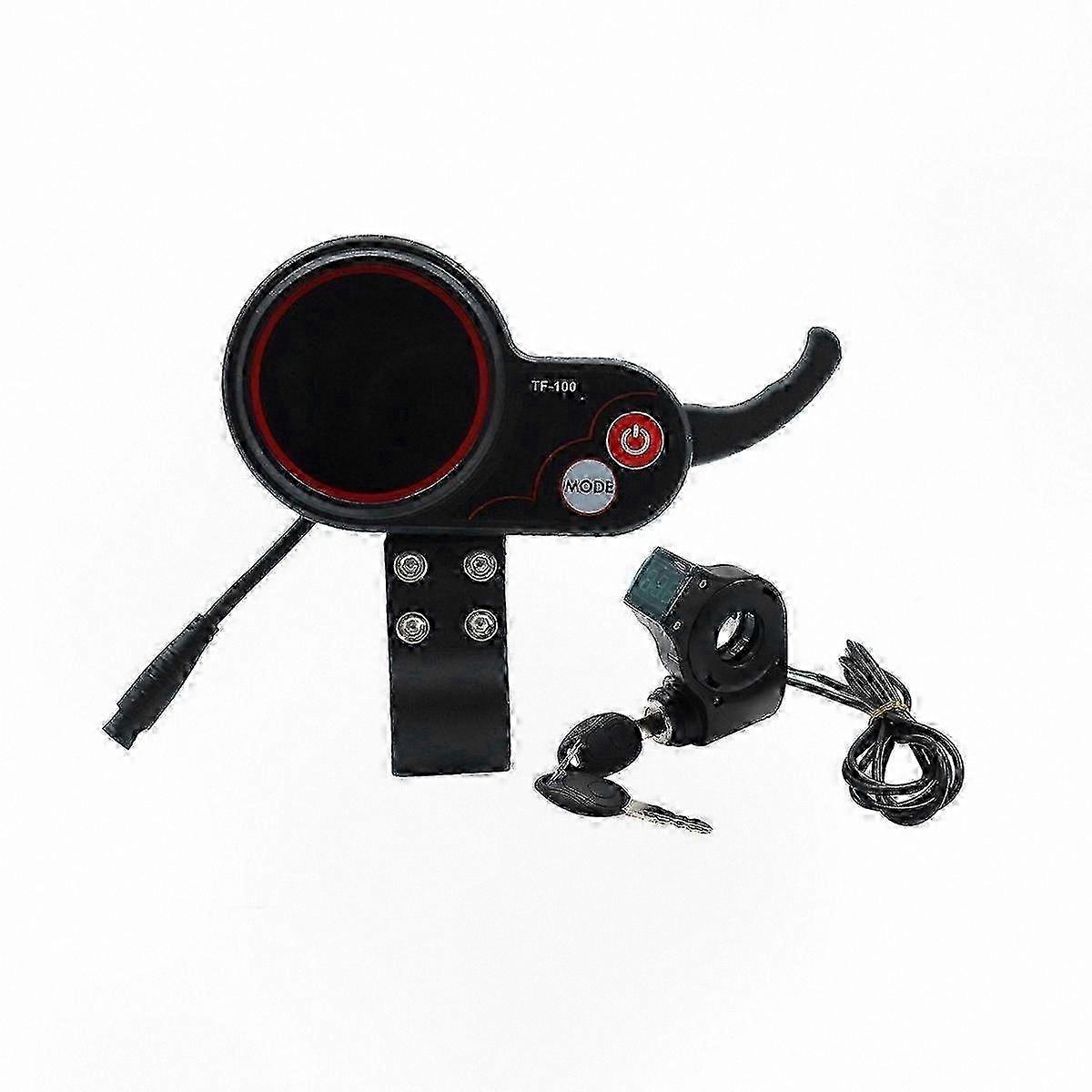 Electric Scooter Speedometer with 6-Pin Display, Ignition Lock Key, and Extended Cable Dashboard