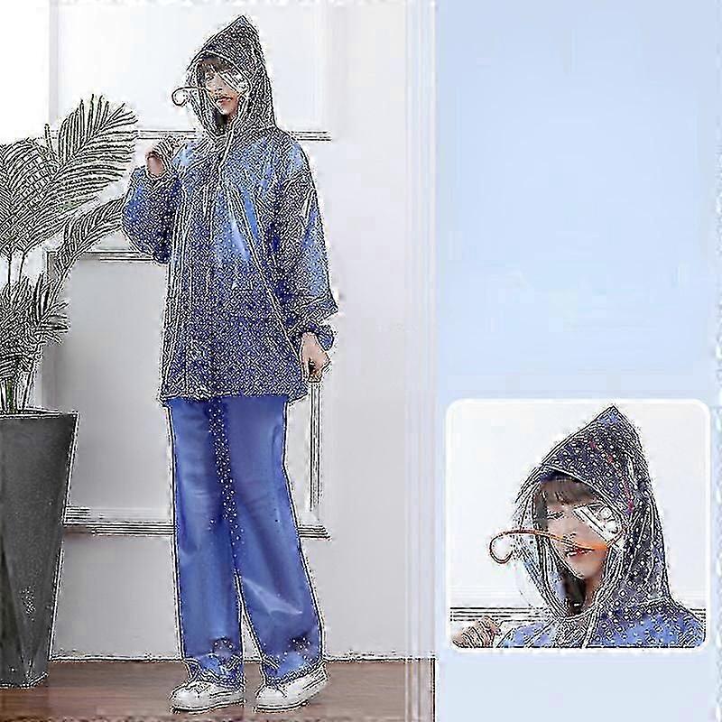 Vedenpitävä ja paksunnettu sadepuku miehille ja naisille Läpinäkyvät sähkömoottoripyörävarusteet