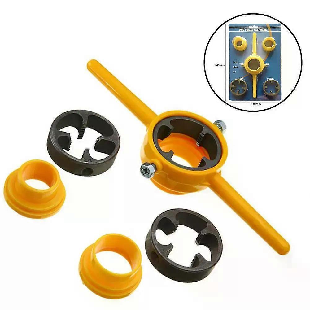 6pcs Plastic Water Pipe Threader Pipe Thread Plate Set NPT1/2 3/4 1Inch Manual PVC Water Pipe External Thread Tapping Tool