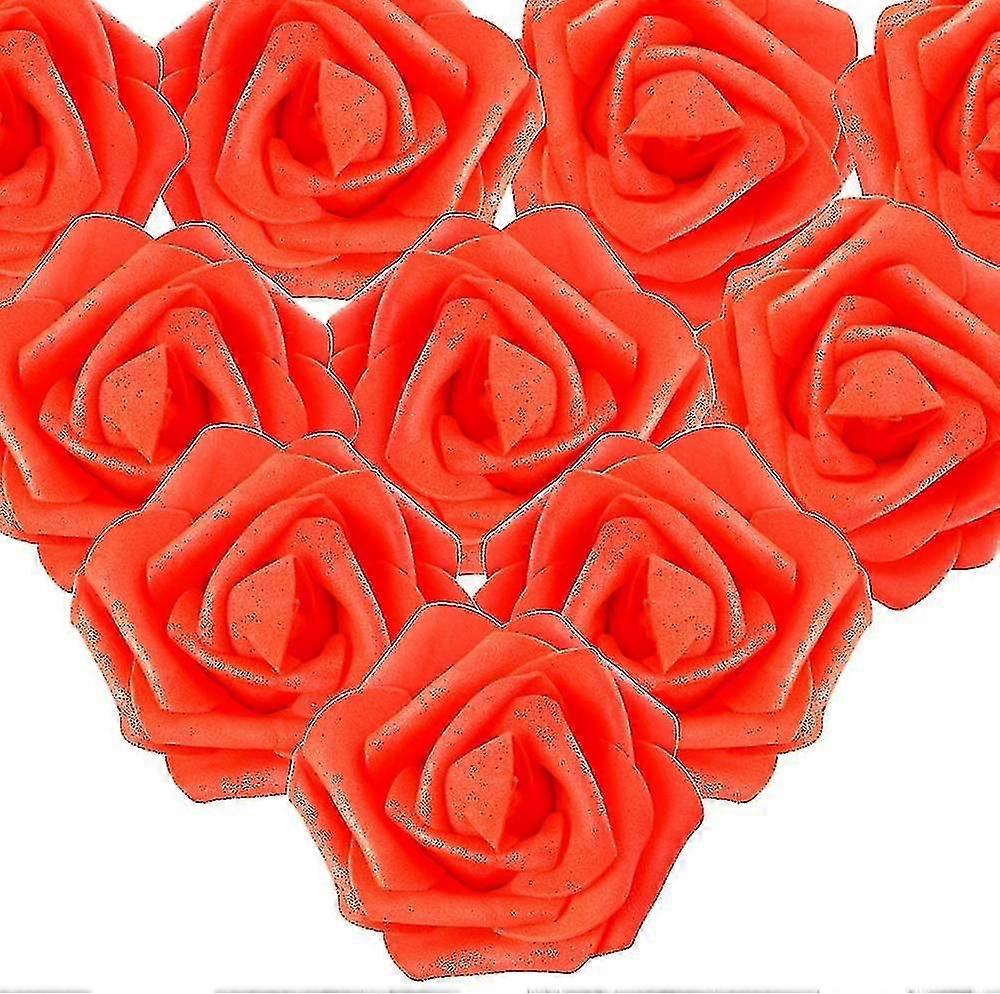 100pcs τεχνητά λευκά τριαντάφυλλα 7 cm λουλούδια, κεφάλια λουλουδιών λευκά στολίδια, γαμήλιο συμπόσιο λευκά στολίδια μαλλιών