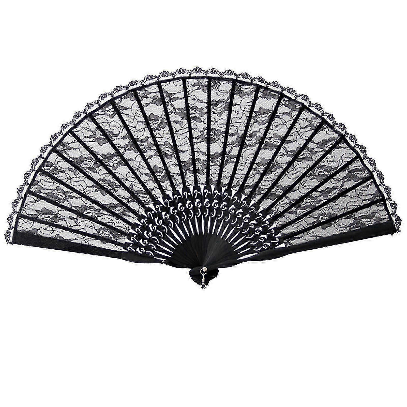 Double Layer Vintage Lace Fan Stylish Elegant Folding Fan For Performance Party