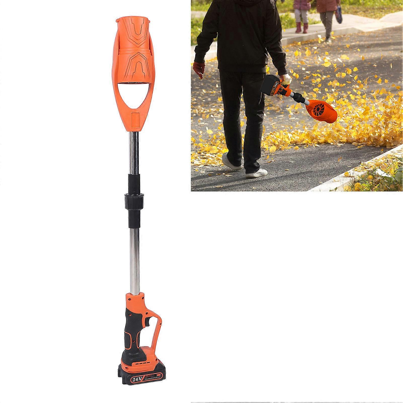 Cordless ABS Leaf Blower 1500mAh Foldable 92cm Orange EU Plug
