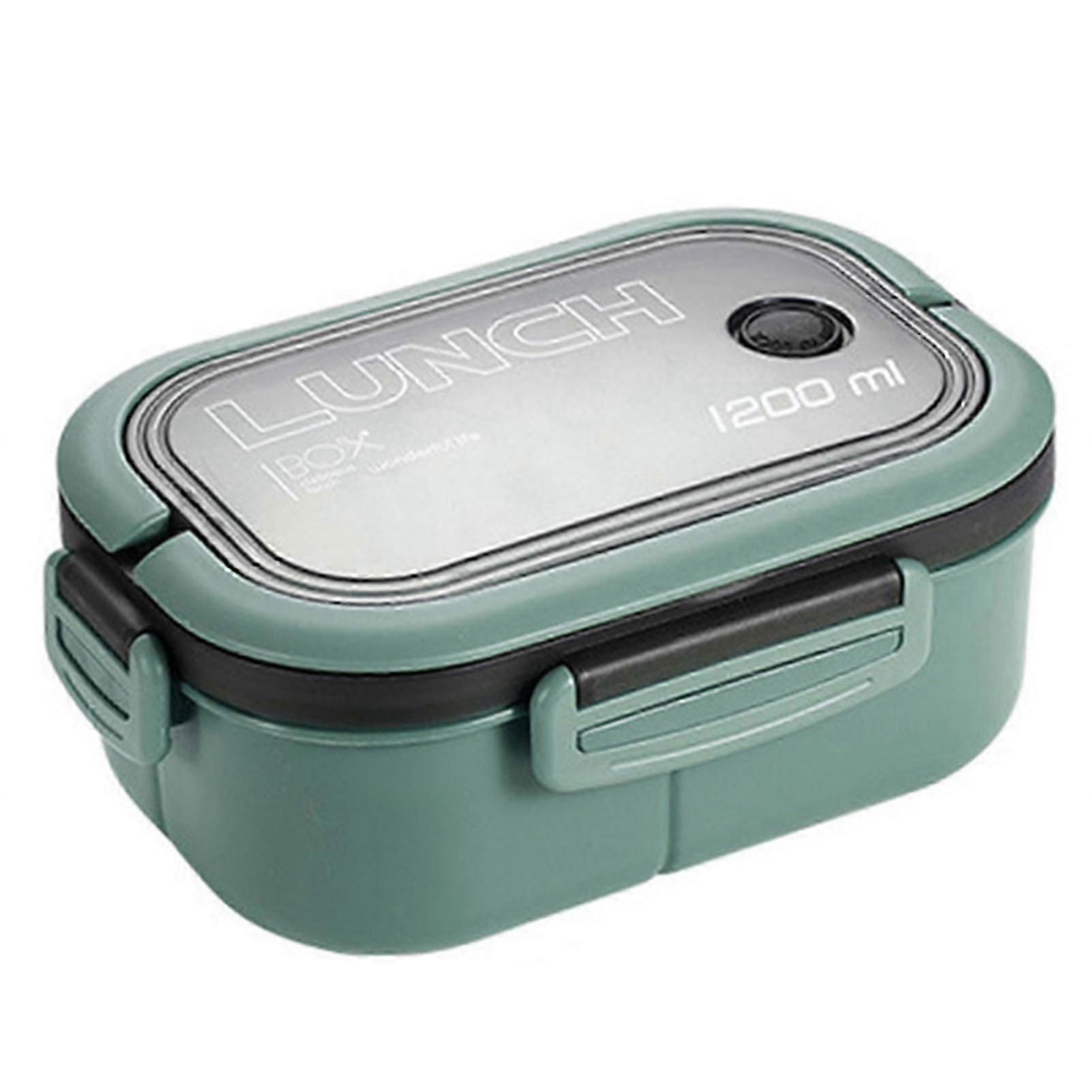 Portable 2 Layers Airtight Lunch Box 1200ml Multi Grid High Capacity Food Containers for Adults Kids