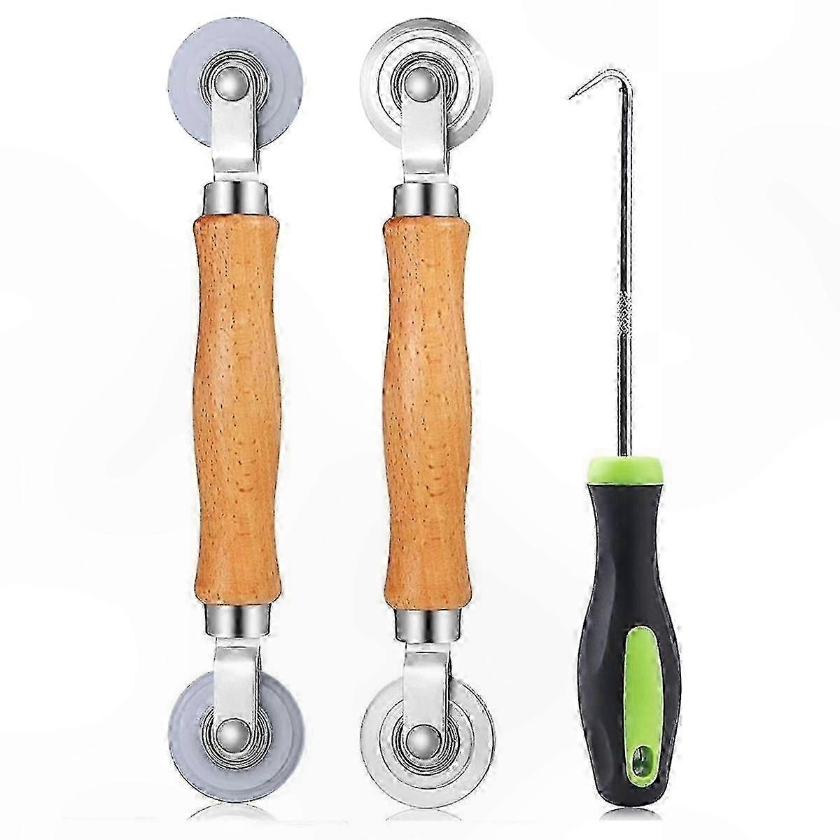 Window Screen Repair Kit - 3 Piece Spline Roller and Pressure Tool Set for Door and Window Maintenance