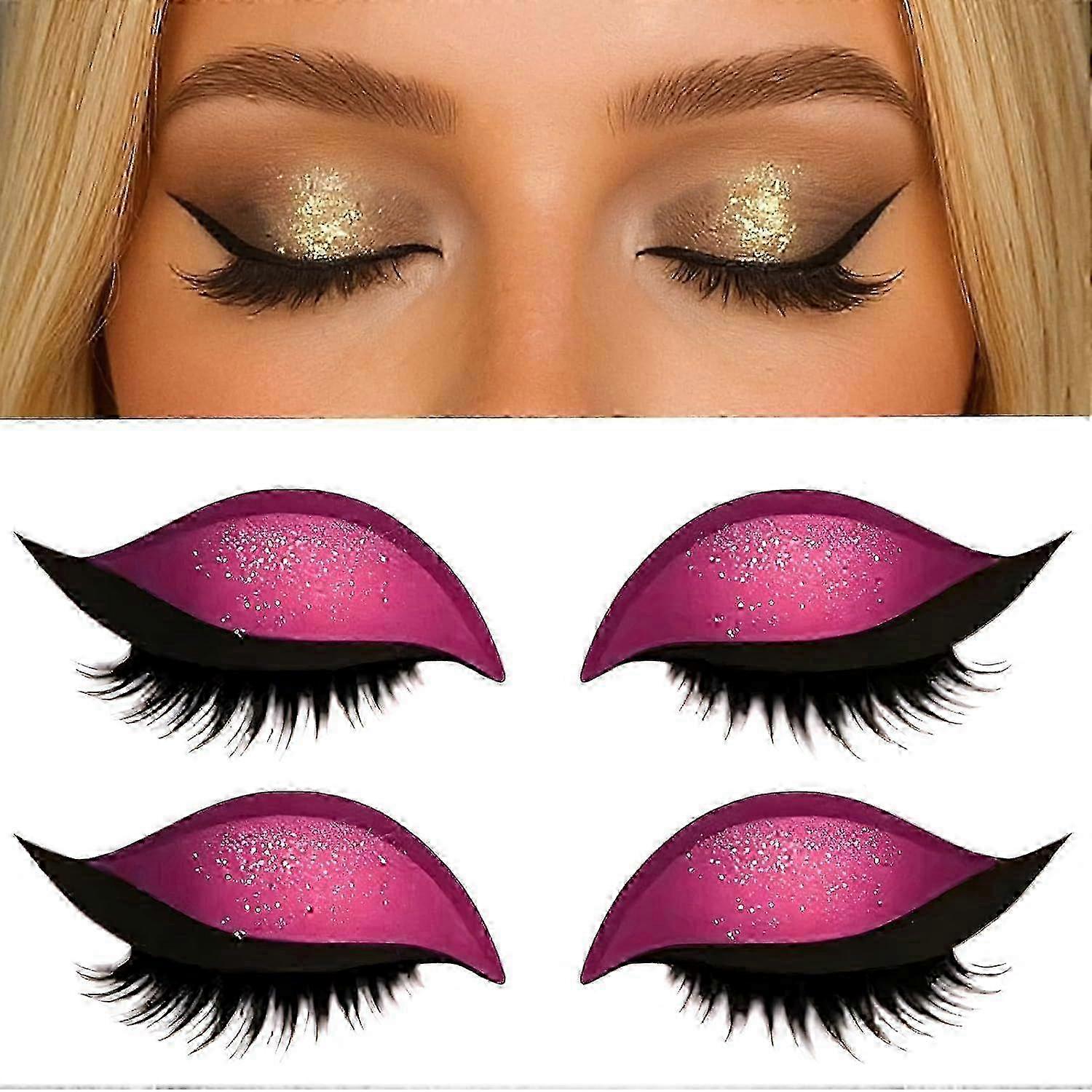 Lazy Eye Shadow Eyelash Patch, Eyeshadow and Lash Sticker, 2-in-1 Reusable Eyeshadow & Eyelash Makeup Stickers, for All Eye Shapes, 2 Pairs