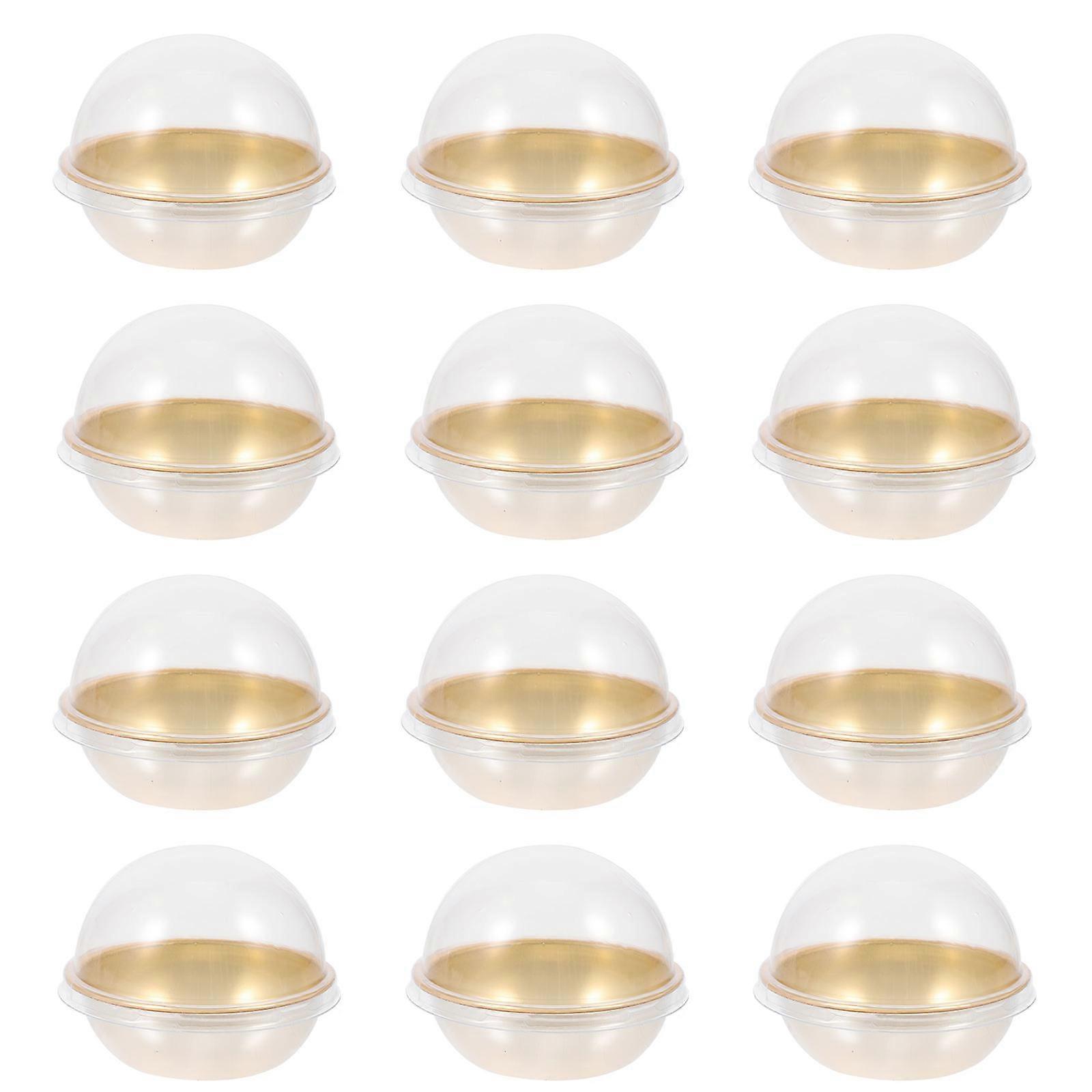 Egg-Yolk Puff Container Small Dome Box for Storage 50Pcs Moon Cake Packaging
