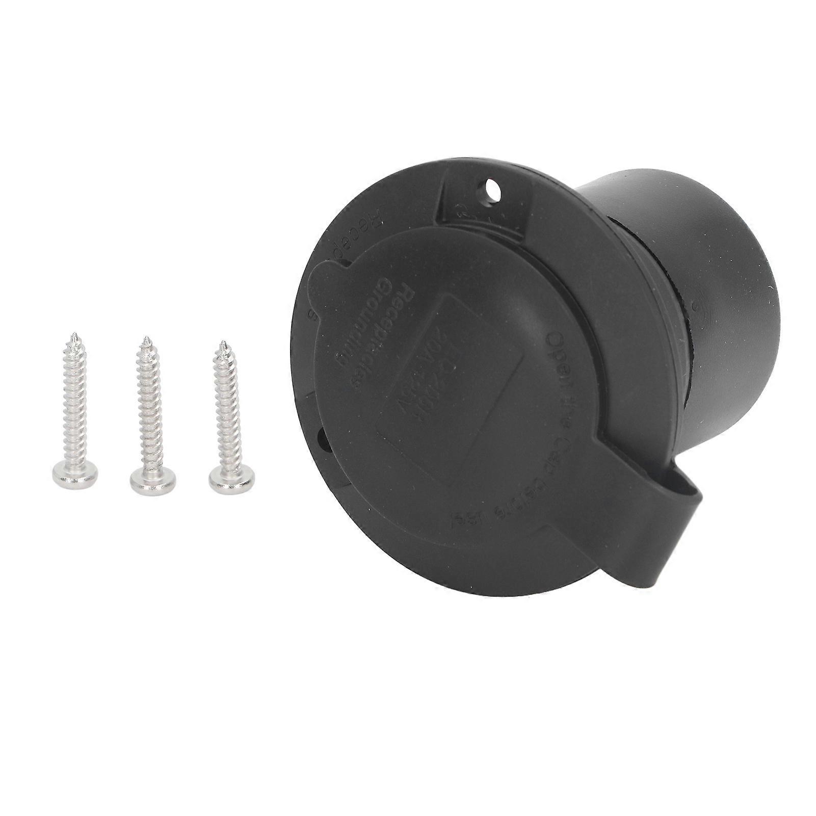 2 Pole 3 Wire PC Flanged Power Socket and Straight Rubber Blade 125V 20A Flanged Socket