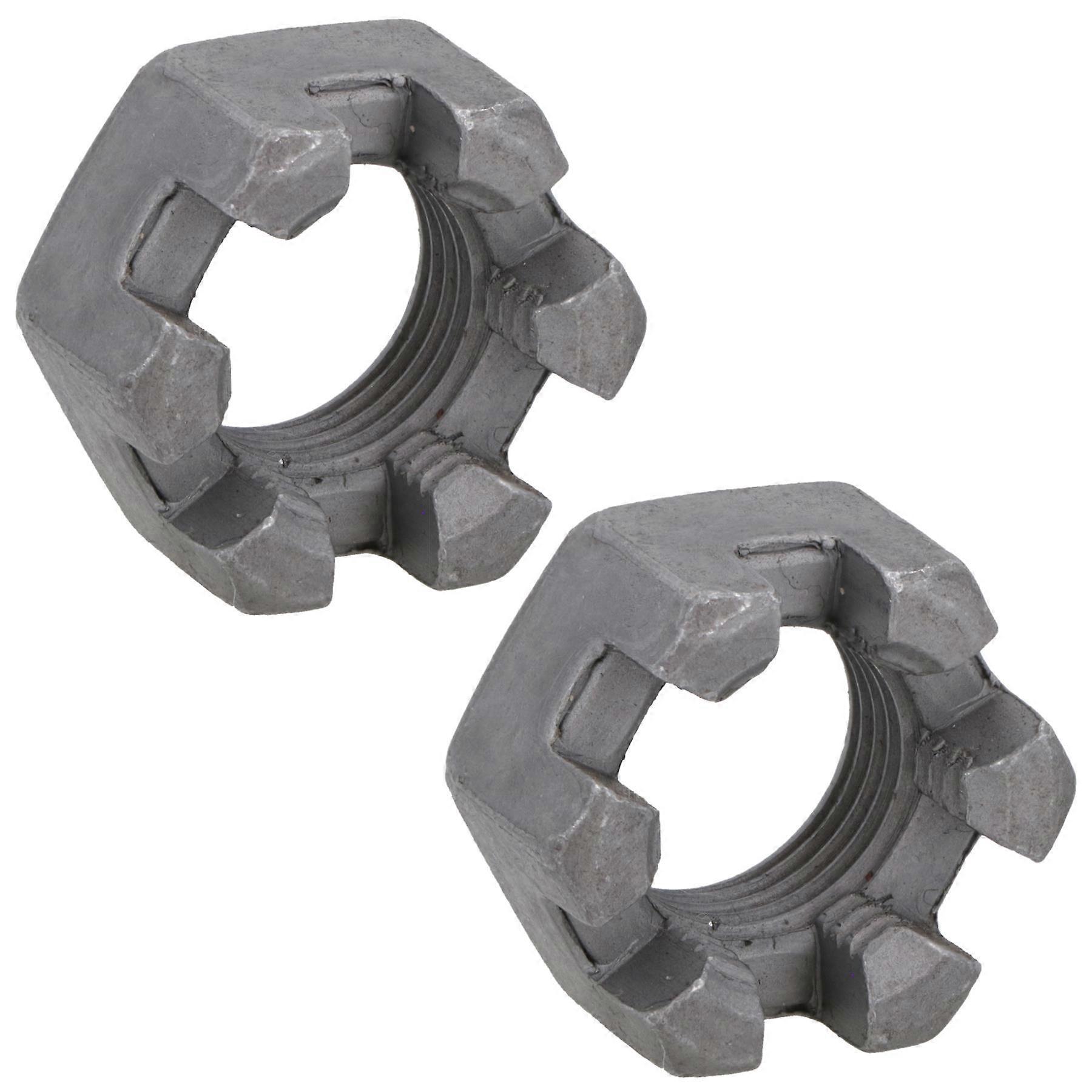 5/8" UNF Slotted Castle Nuts for Trailer Hubs Castellated Hub Bearing Nuts 2pk