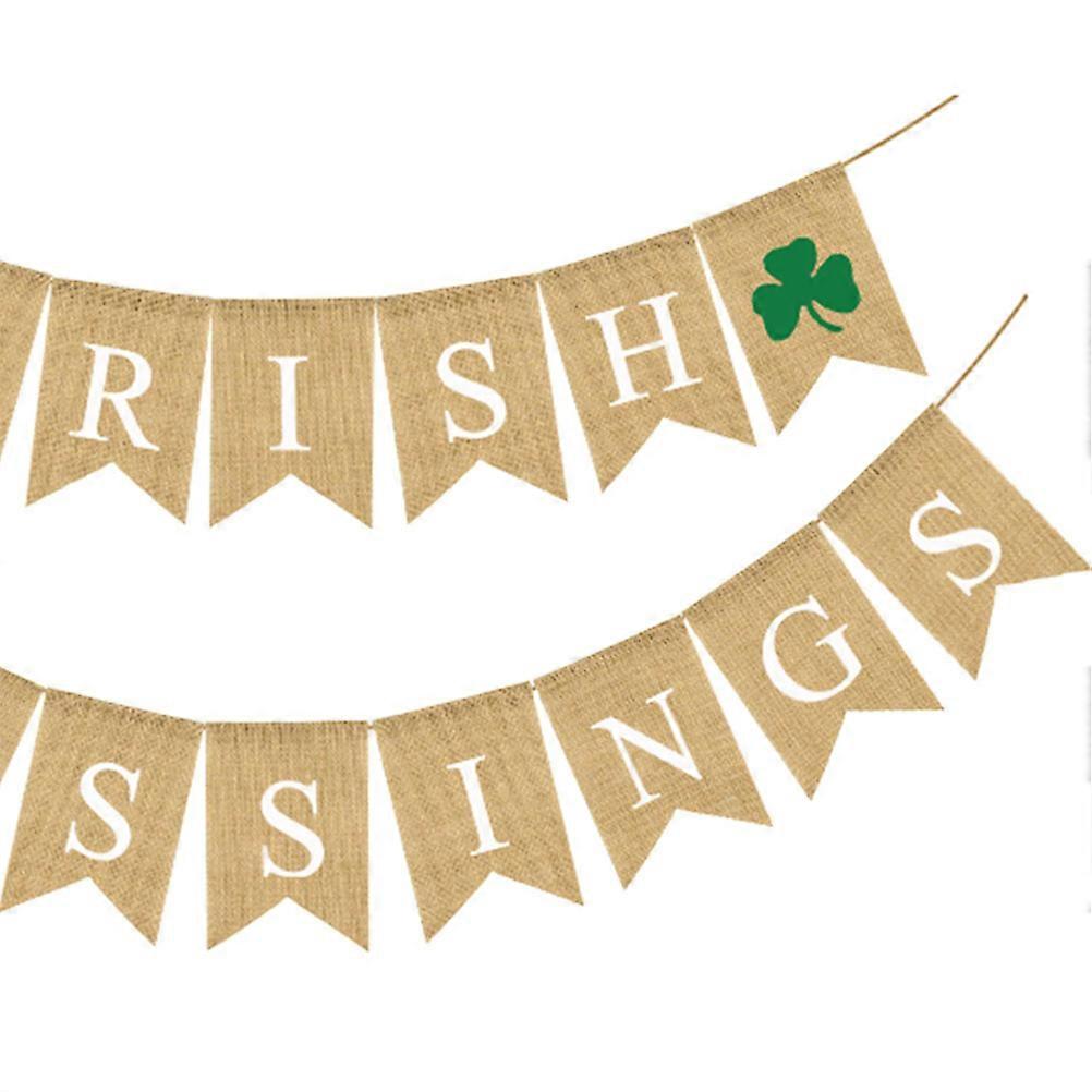 Party Banner Decorations Burlap Swallowtail Garland for Family Gatherings Photo Prop Assorted Color Linen 1 Set