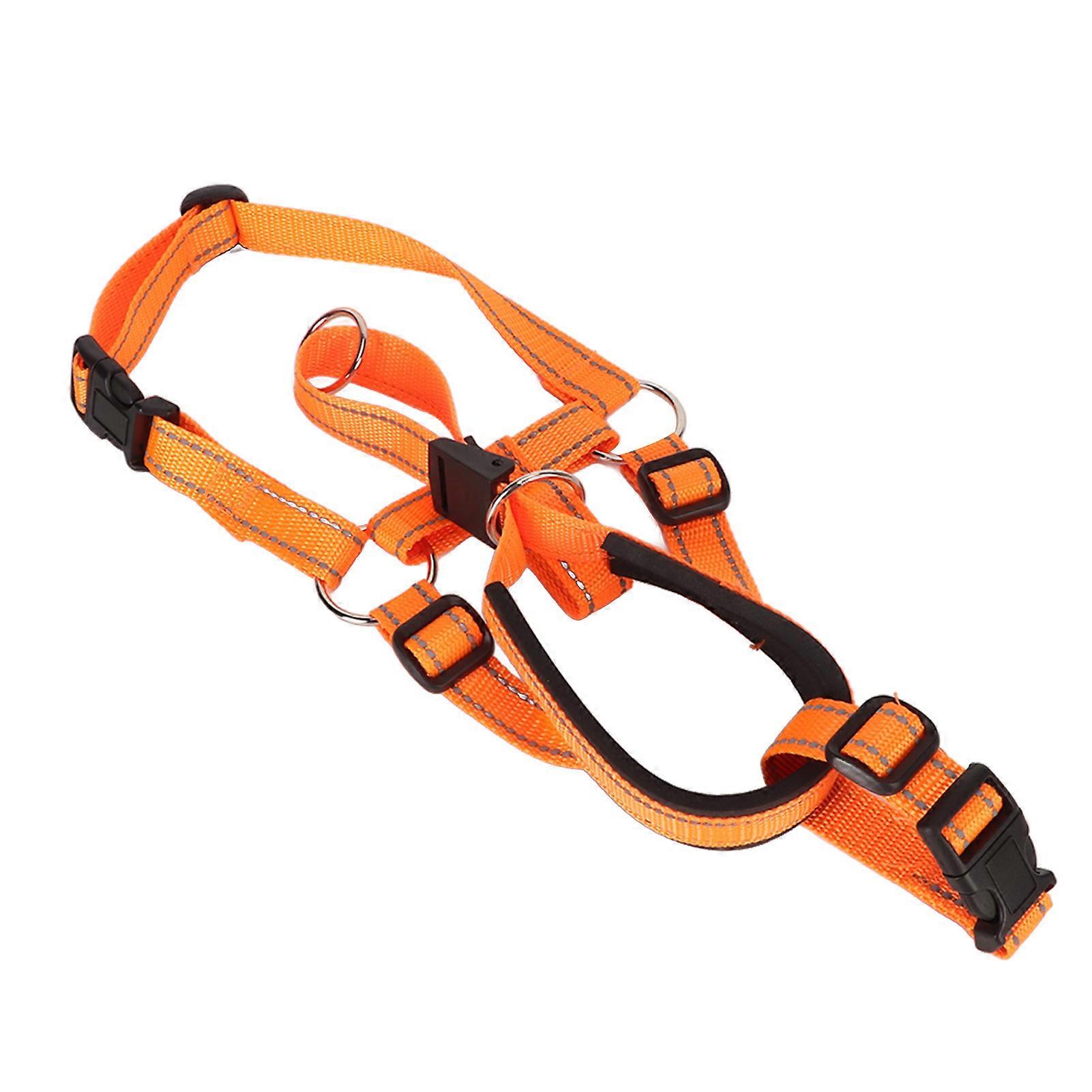 Adjustable Orange XL Nylon Headcollar Dog Muzzle for Training