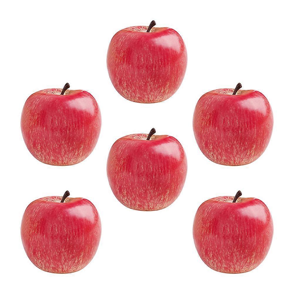 Artificial Model for Decor 6Pcs Simulation Fruit Red Plastic Decor
