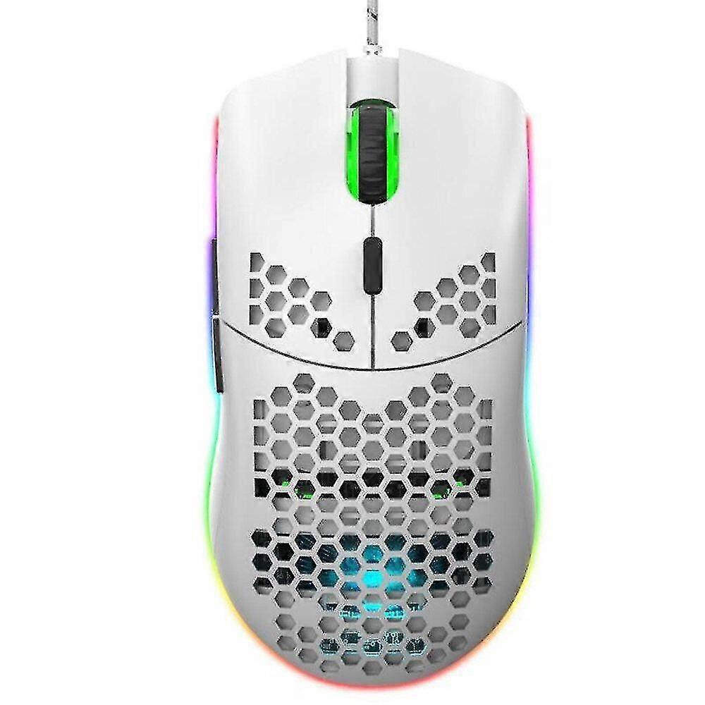 Hxsj900 Usb Wired Gaming Mouse With Rgb Light Gamer Mouses With Six Adjustable Dpi Honeycomb