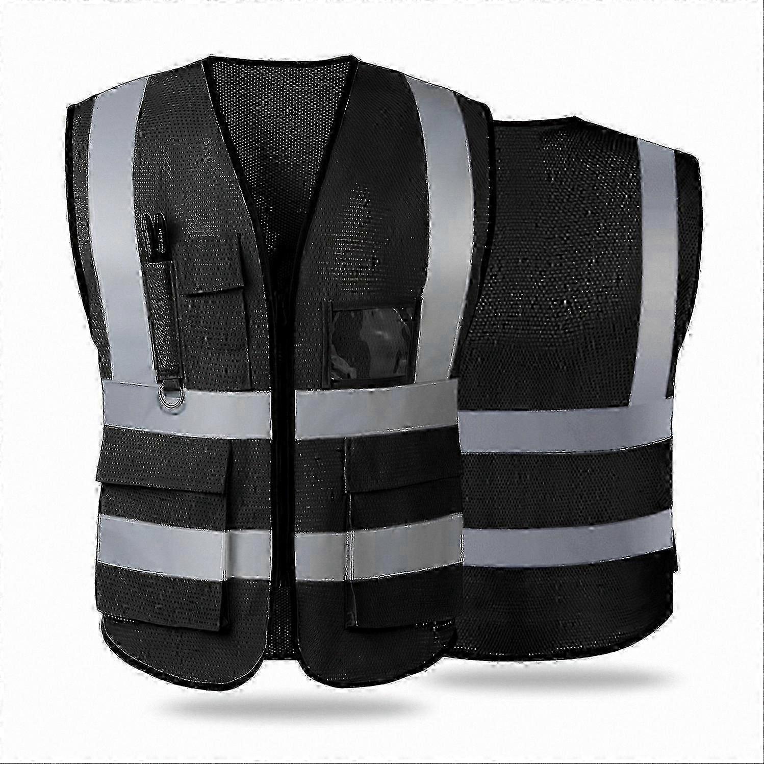 Reflective Safety Vest with Pockets - Unisex High-Visibility Gear Compliant with ANSI/ISEA Standards
