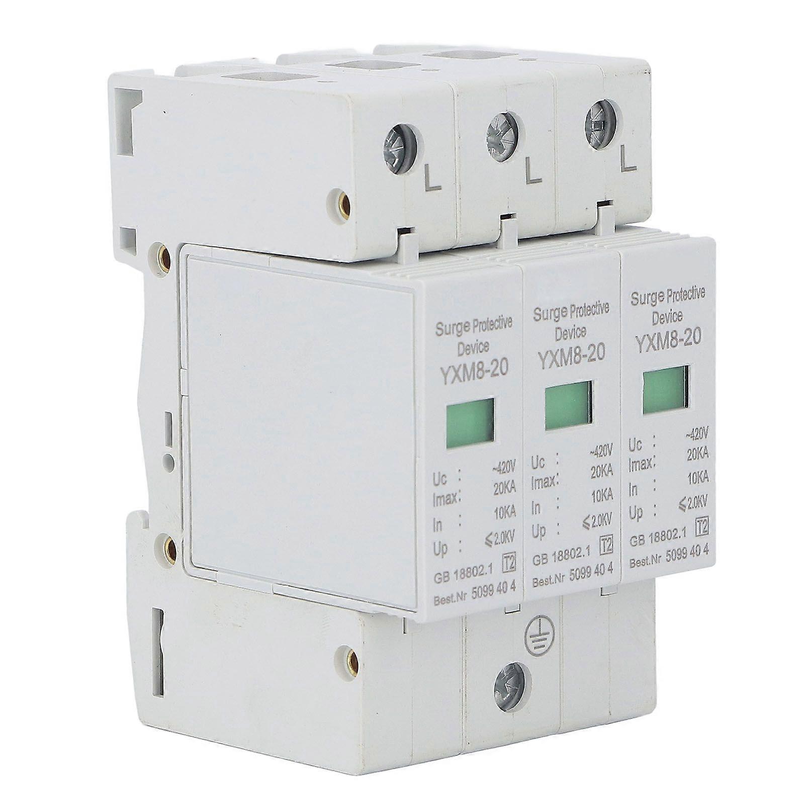 Surge Protector Lightning Protection 3 Phase Flame Retardant Protective Device for Home 420V